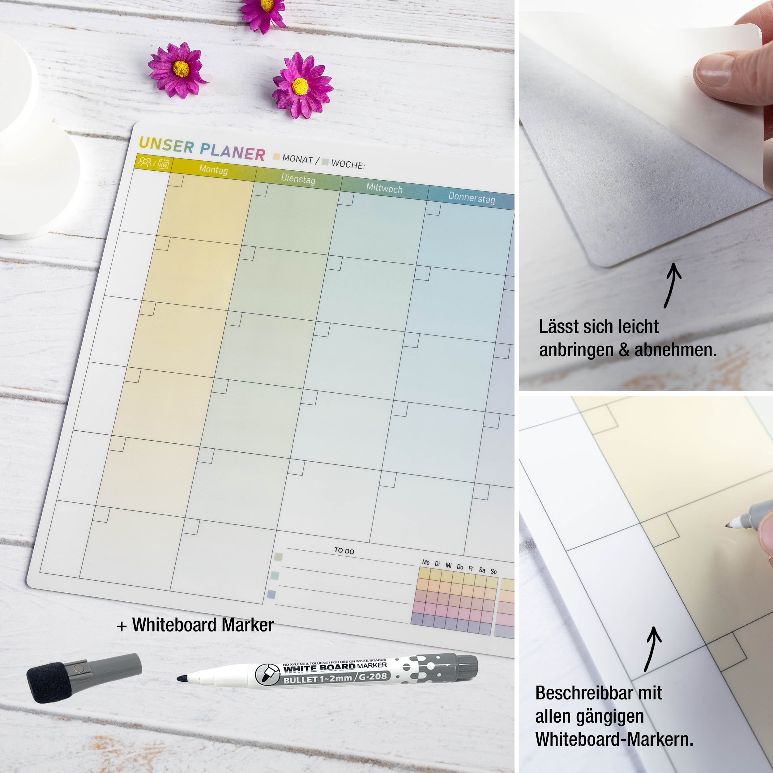 A3 selbsthaftender Monatsplaner + Stift