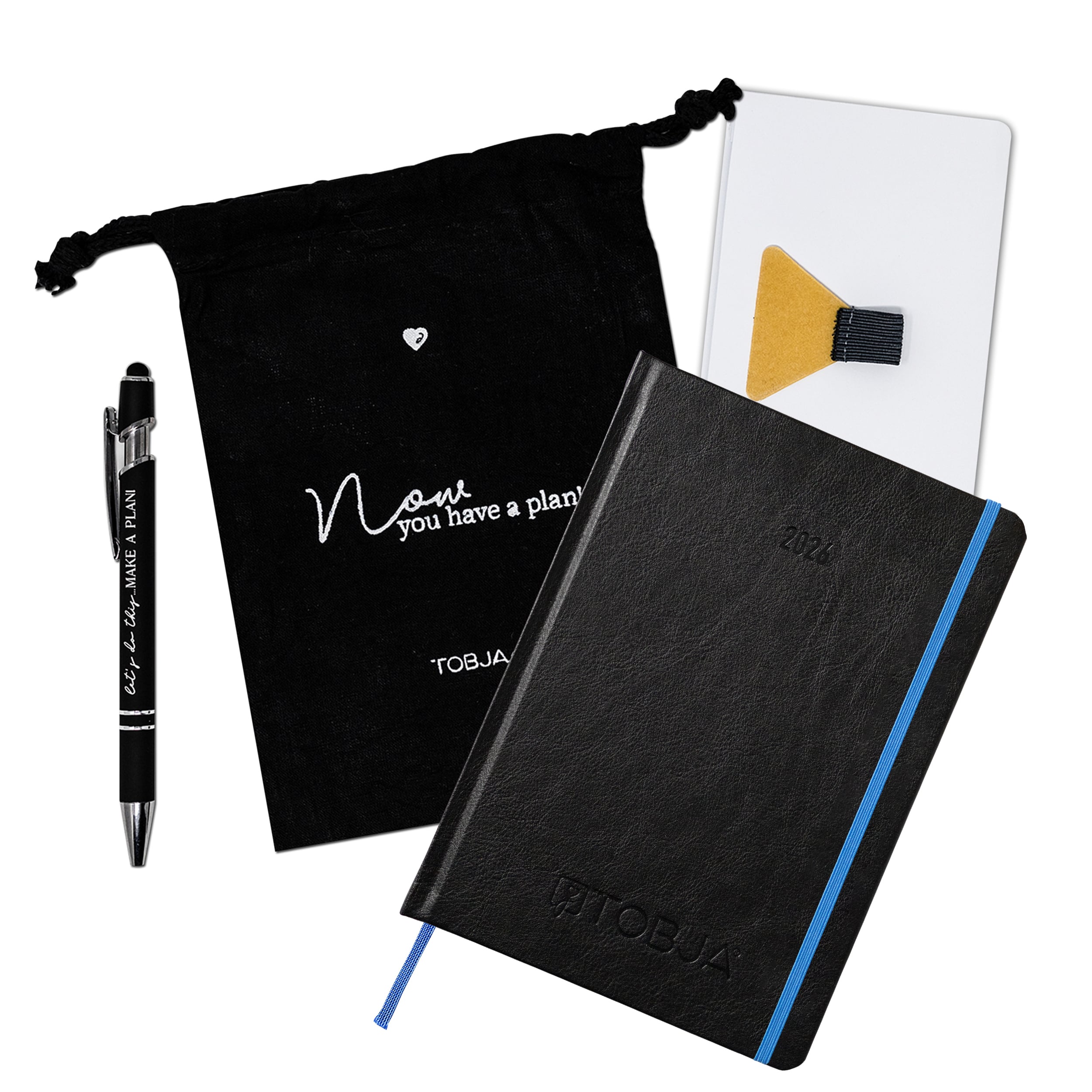 Buchkalender 2026 A5 "Blue Line" +Set A5 Buchkalender 2026 Nero Blau + Essential Kit