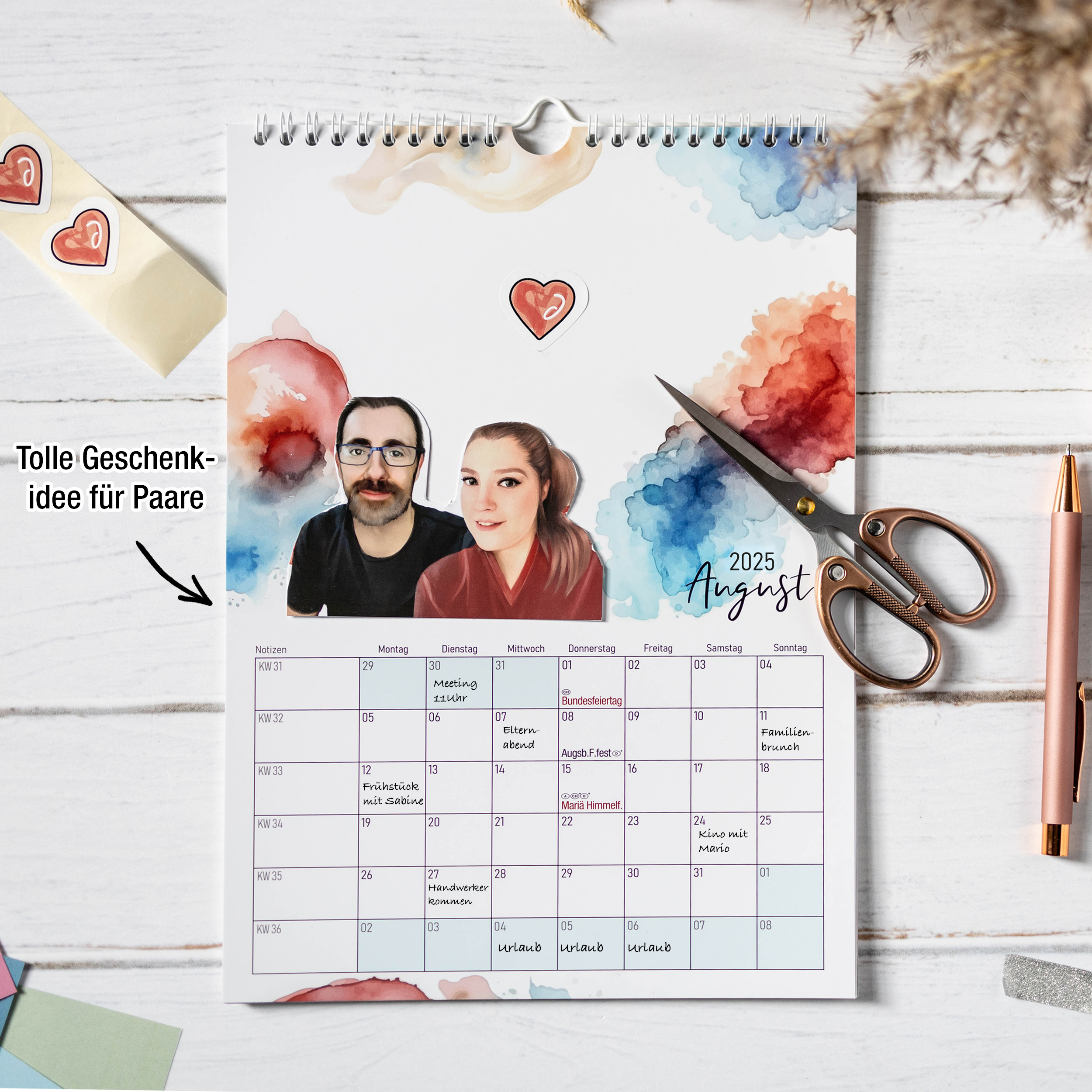 A4 Bastelkalender 2025 "Aquarell" A4 Bastelkalender 2025 "Aquarell"