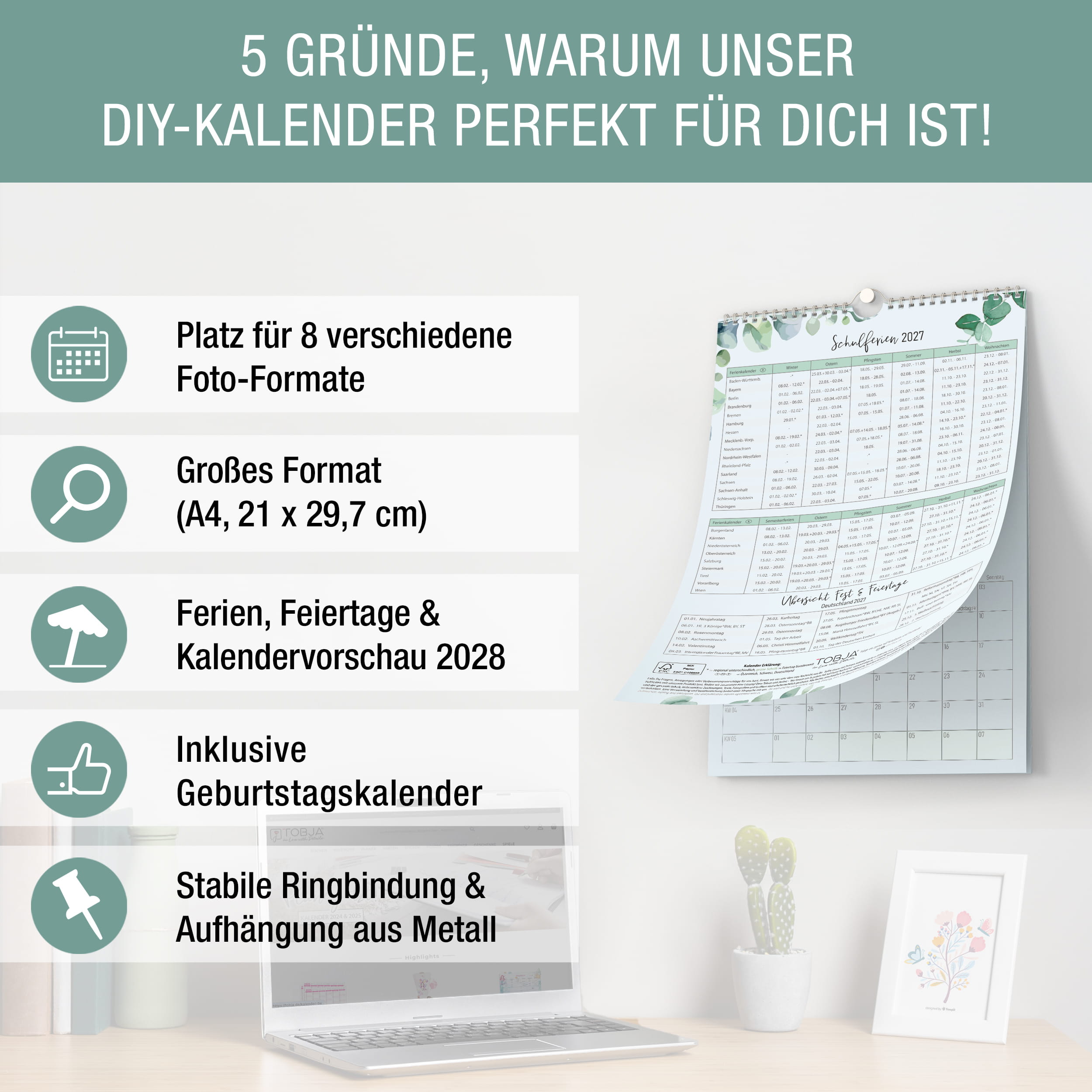 DIY Foto-Kalender 2027 Eukalyptus A4