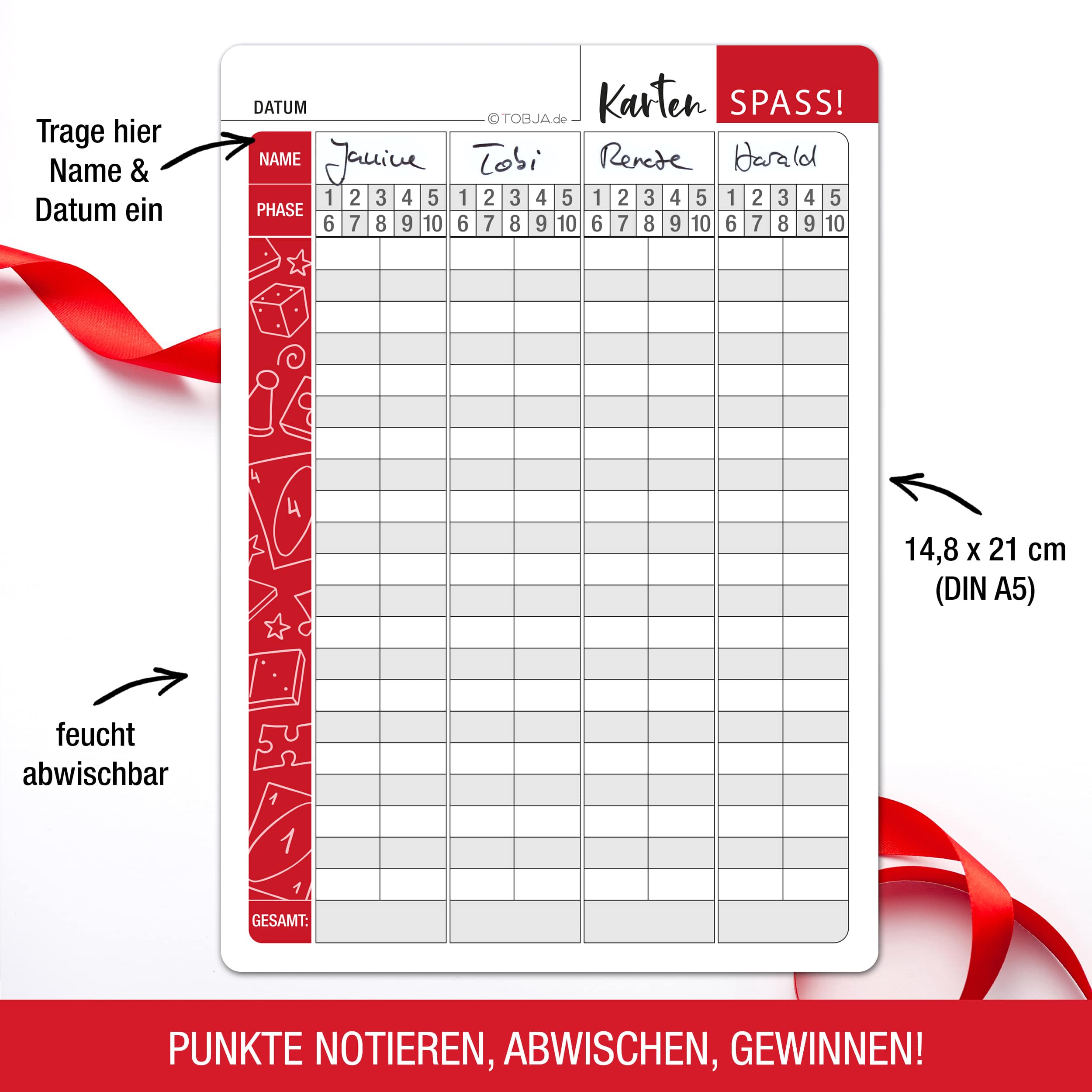 A5 Abwischbare Ersatzblätter Wertungsblatt A5 Abwischbare Ersatzblätter Wertungsblatt