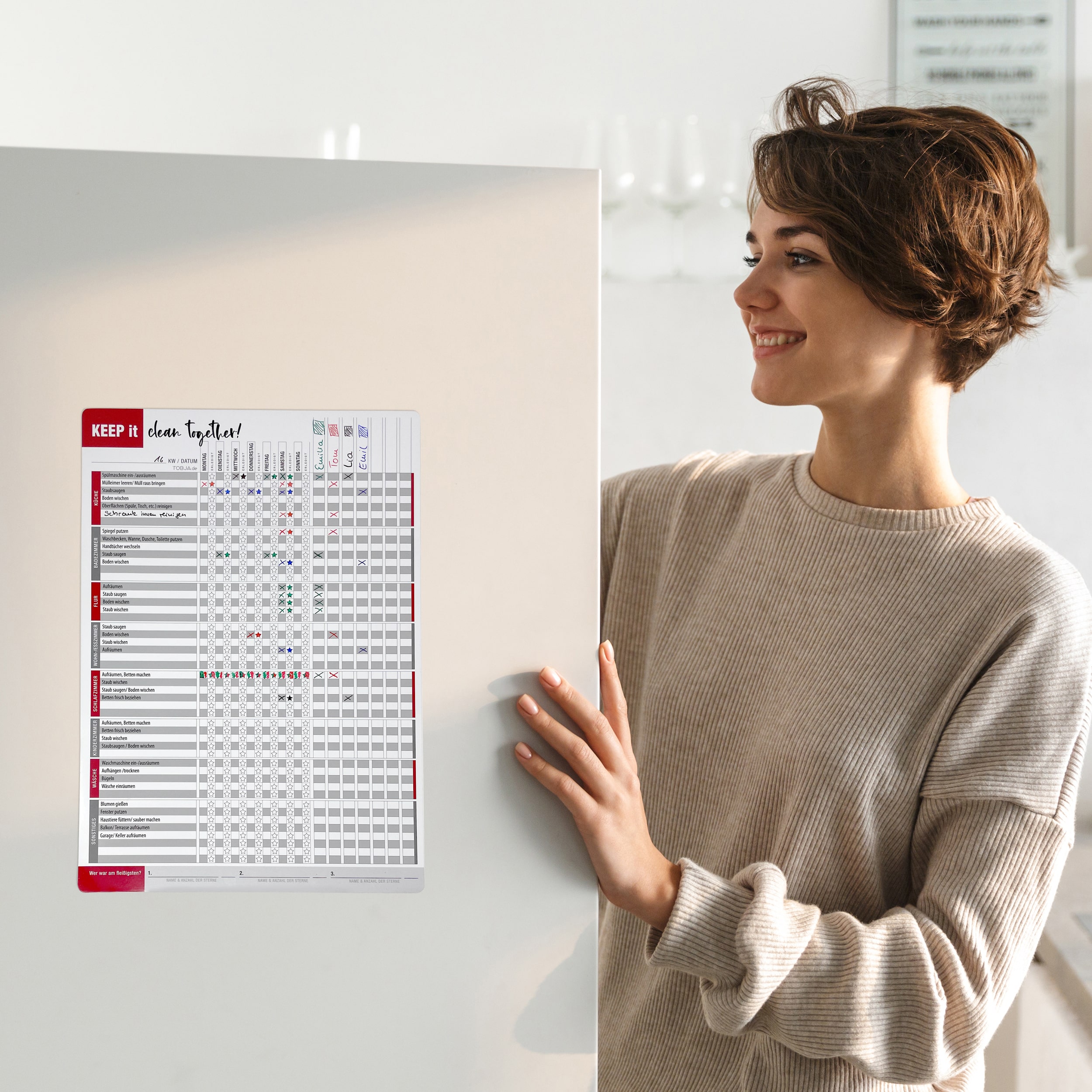 Haushaltsplaner magnetisch inkl. 4 Stifte