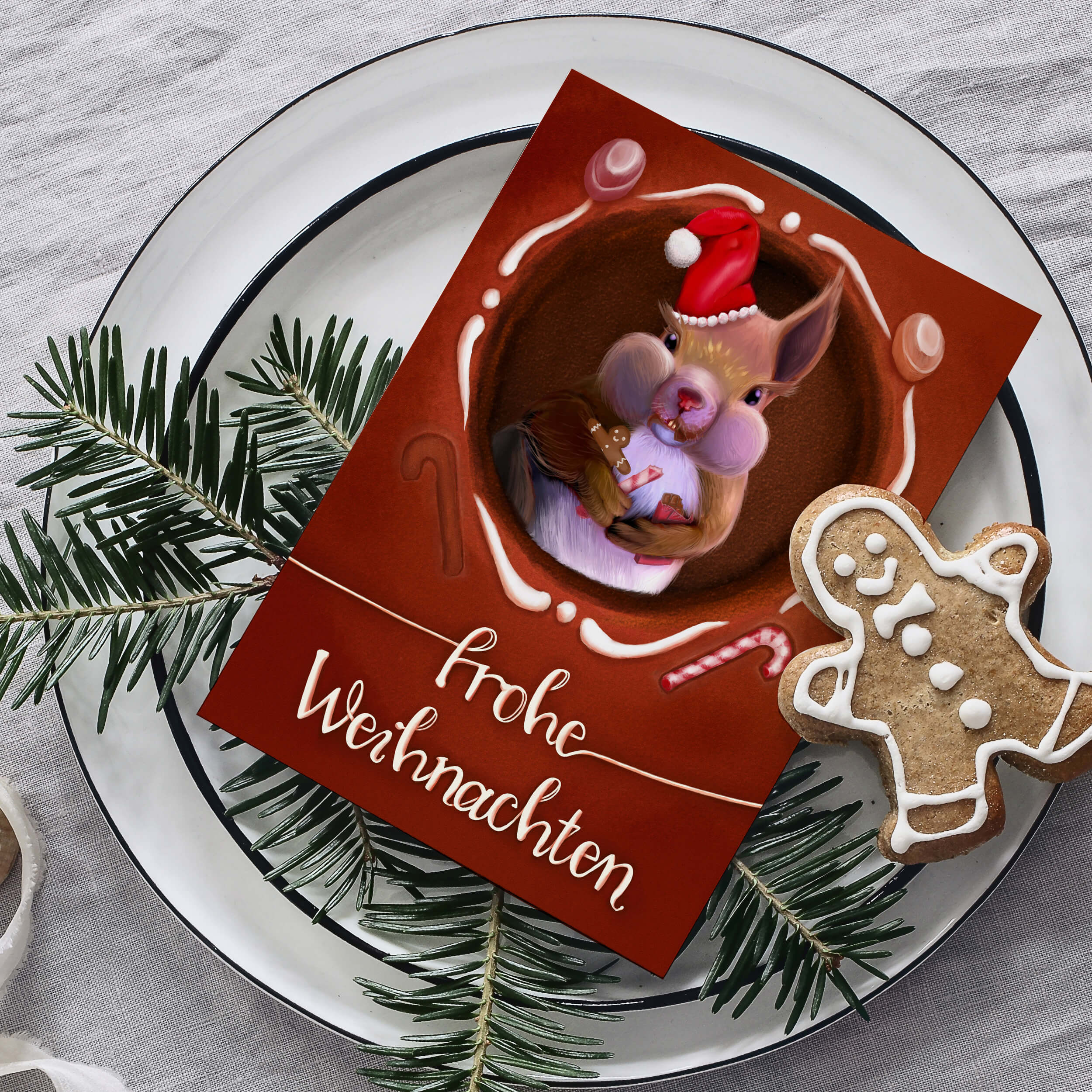 Weihnachtskarten "Tiere im Lebkuchenhaus" Weihnachtskarten "Tiere im Lebkuchenhaus"
