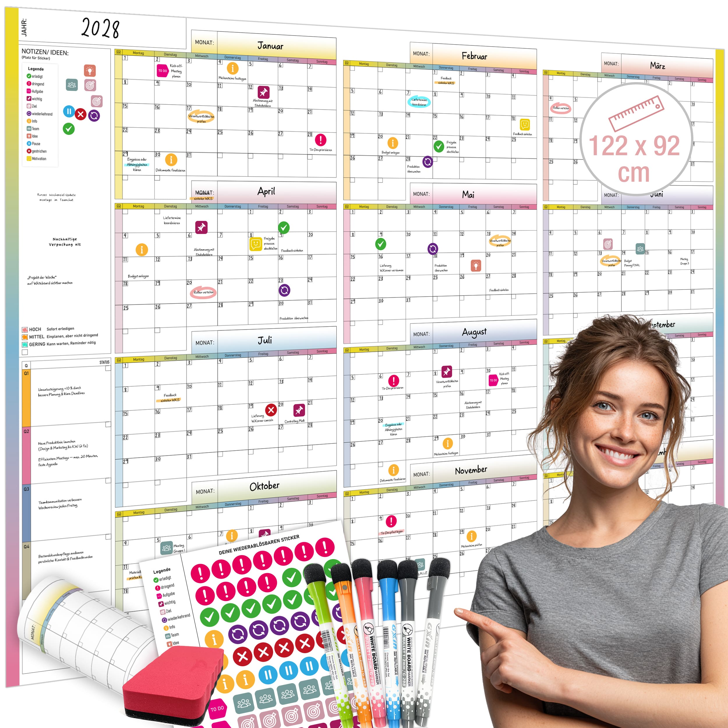 PlanMaster XL – XXL-Jahresplaner abwischbar | Whiteboard Kalender