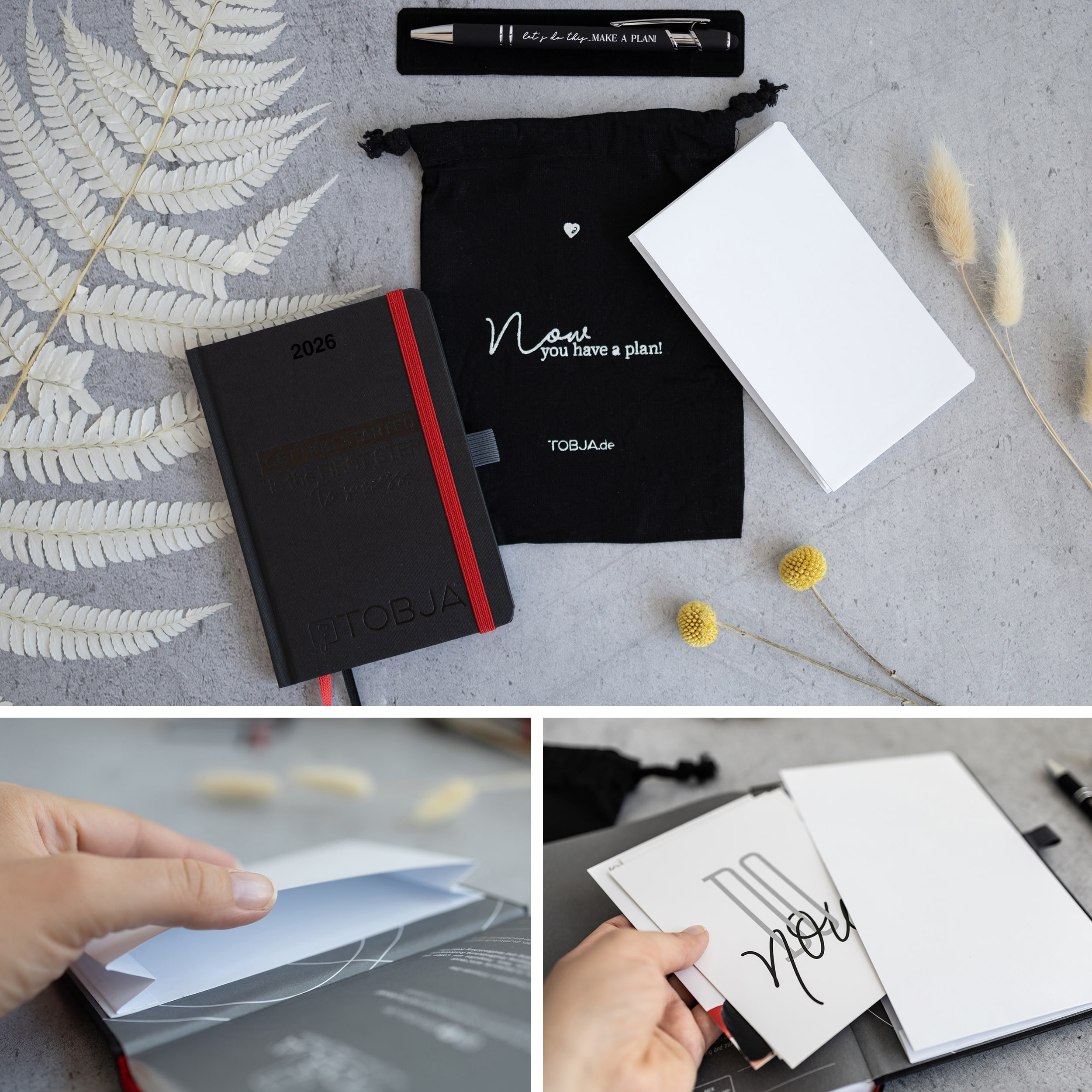 Taschenkalender 2026 A6 "Black Success" A6 Essential Kit + Taschenkalender 2026 "black success" Kalender