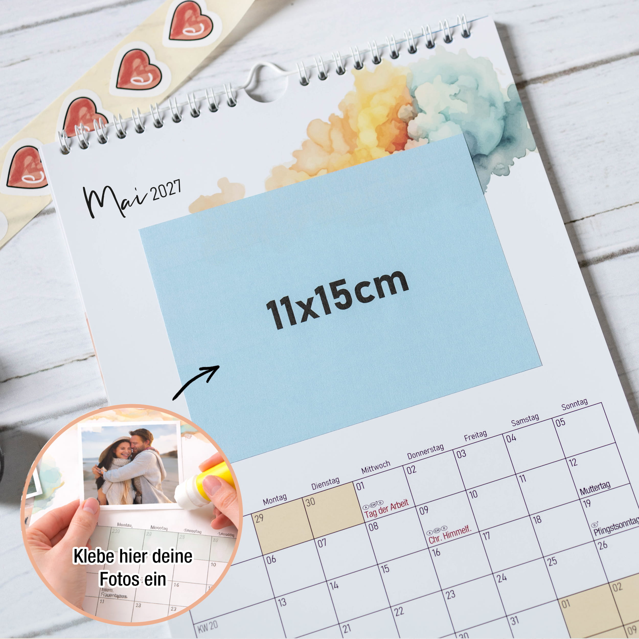 DIY Foto-Kalender 2027 A4 Aquarell