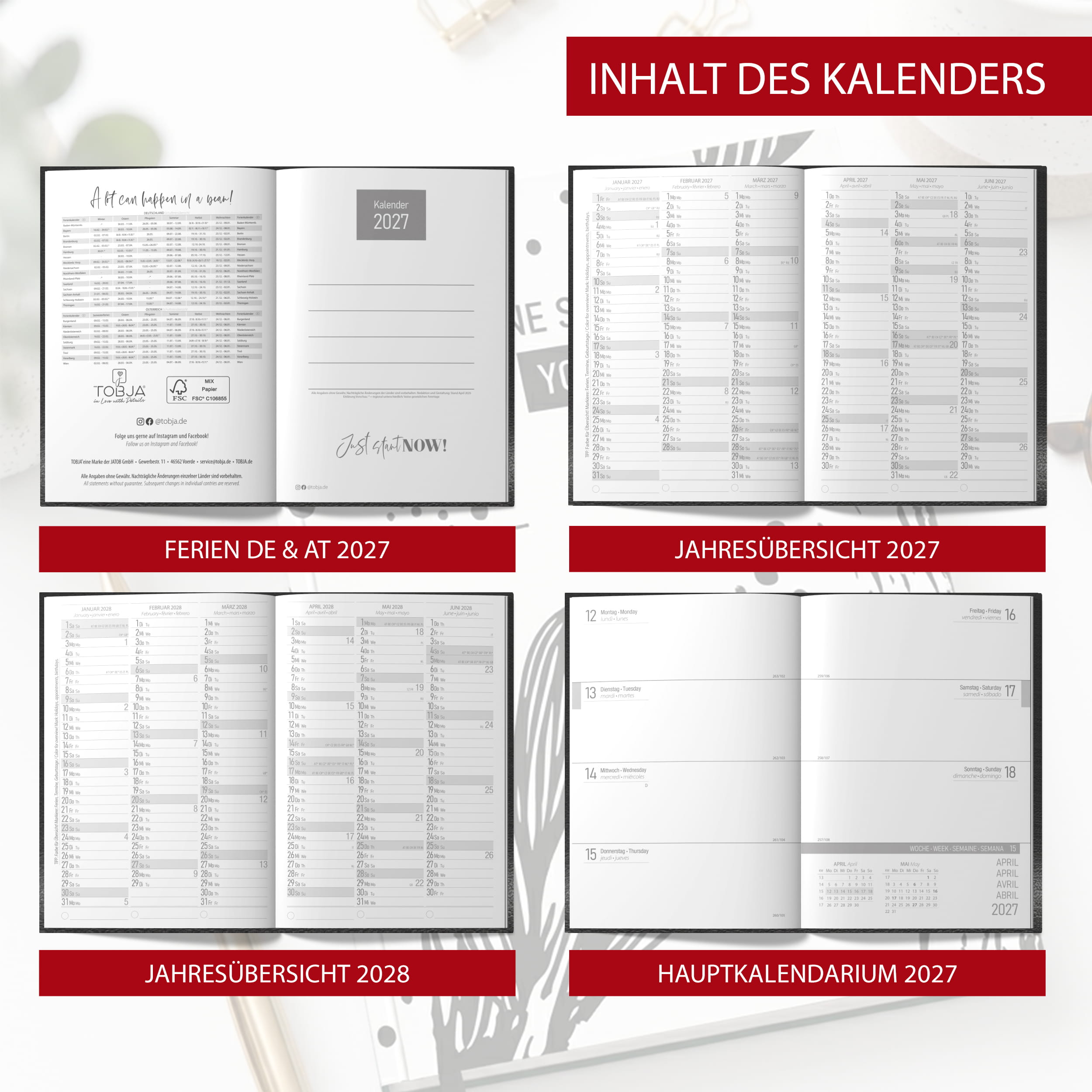 PlanWise Ink Buchkalender 2027 A5