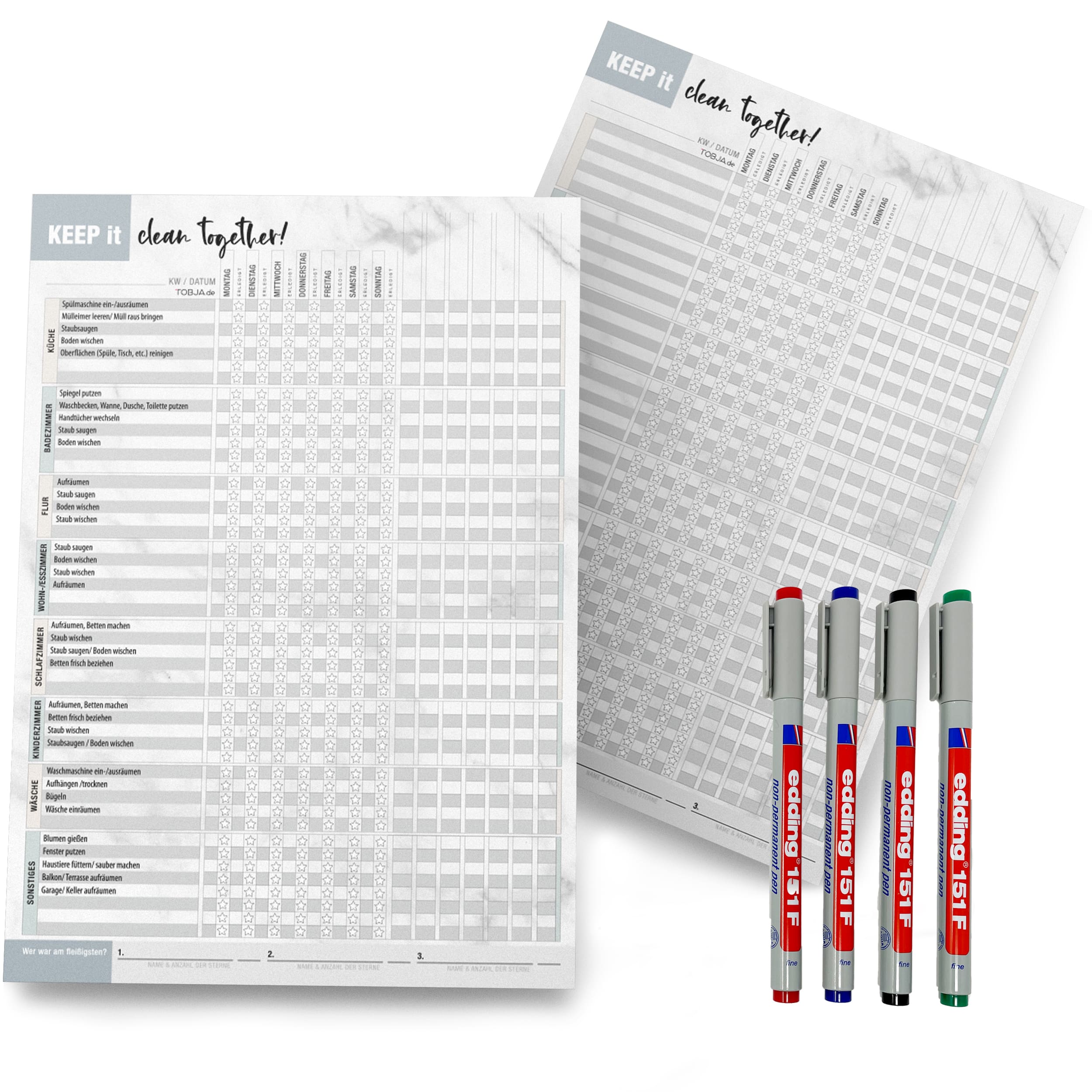 Haushaltsplaner Blatt 4 Stifte Haushaltsplaner Blatt 4 Stifte