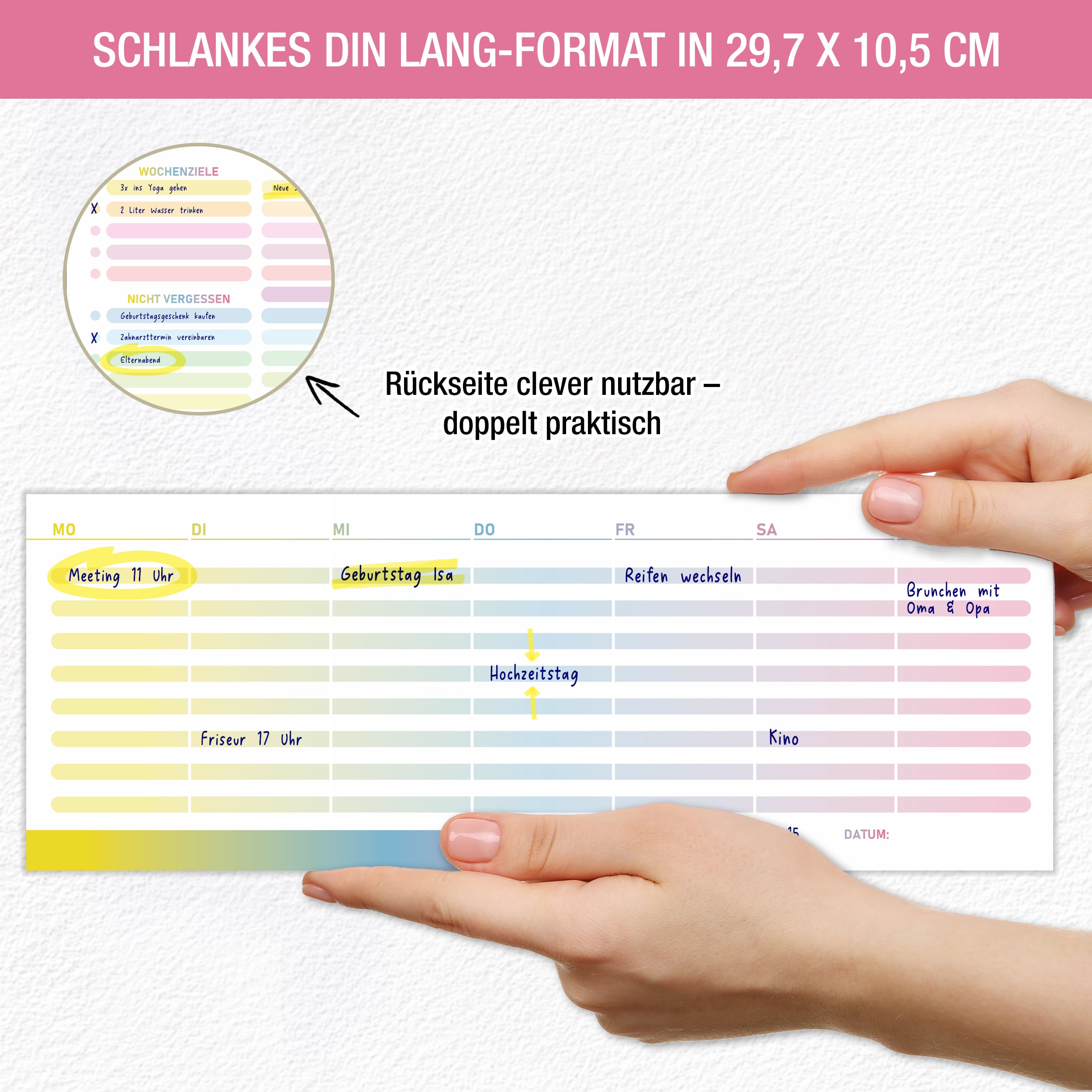 Bunter Wochen-Tischkalender Block – 53 Seiten