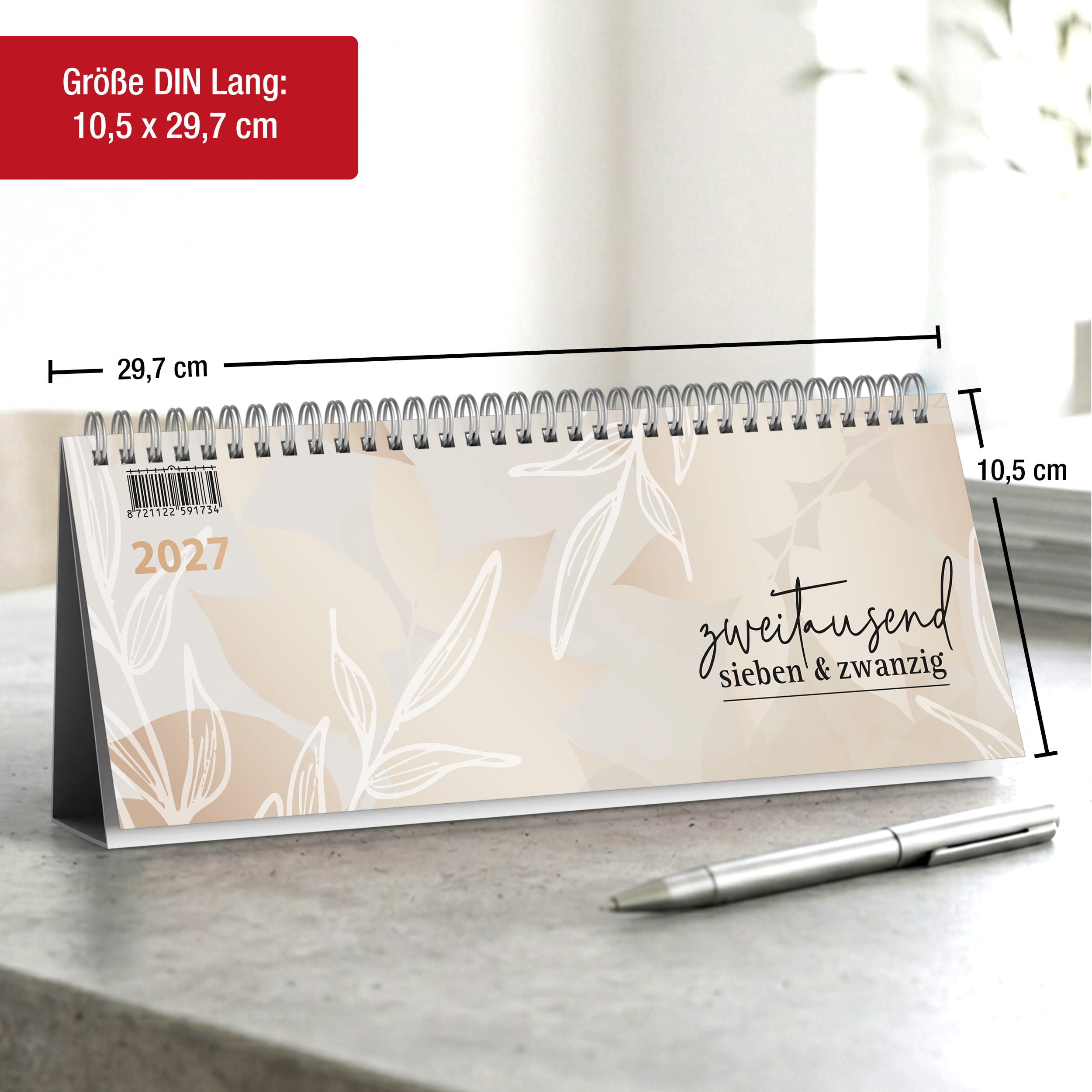 Tischkalender 2027 Beige Bloom