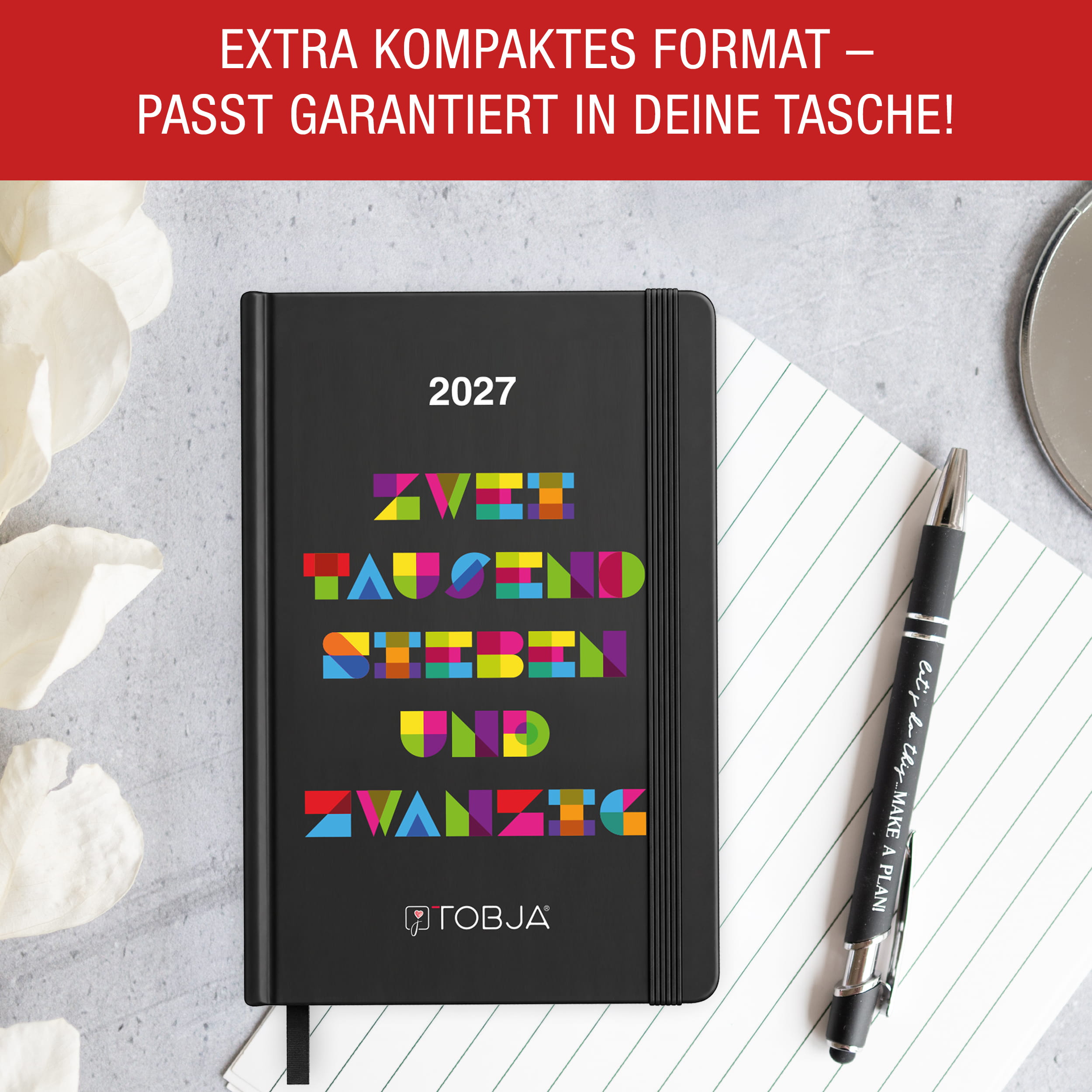 Taschenkalender 2027 A6 Mosaik bunt
