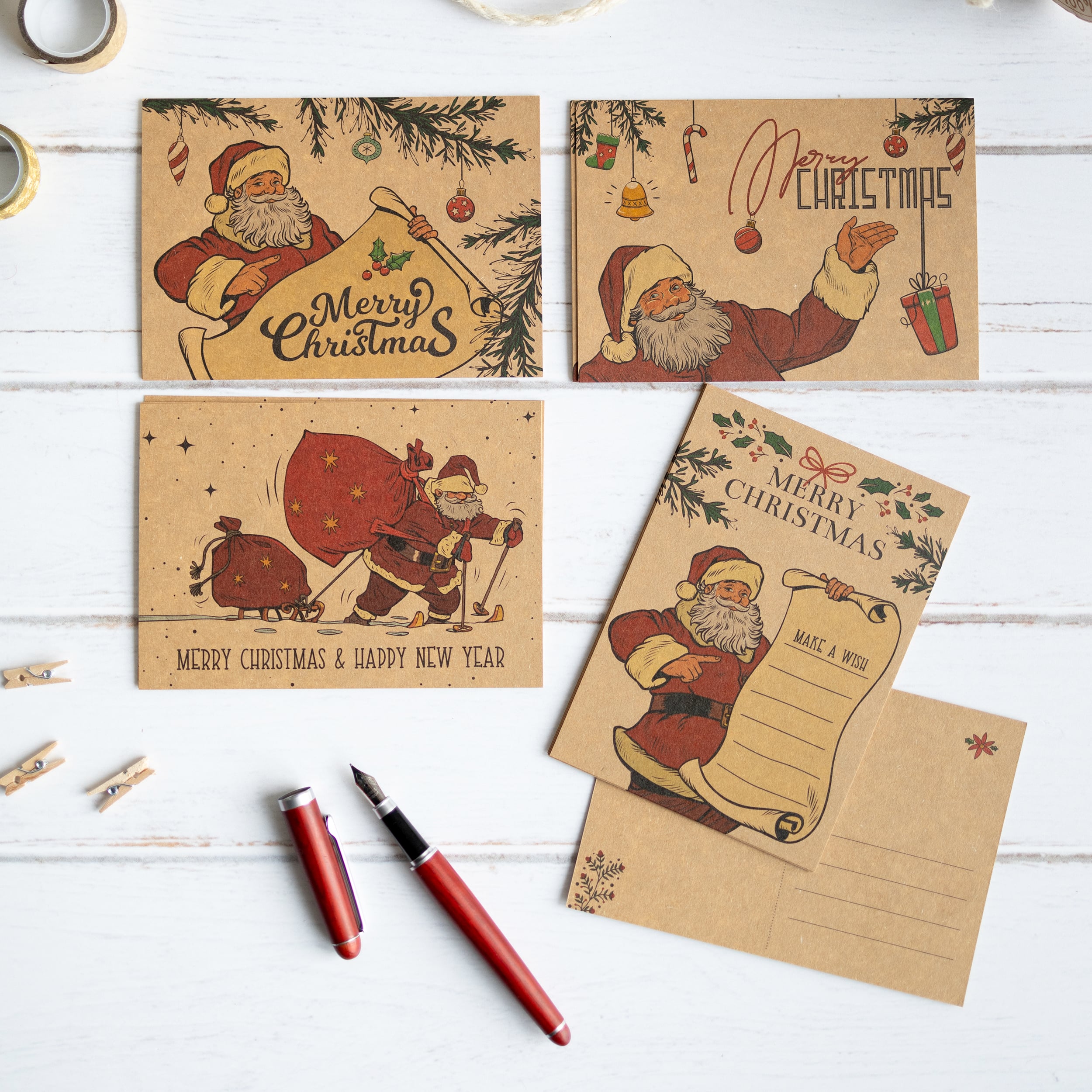 Weihnachtspostkarten "Santa"