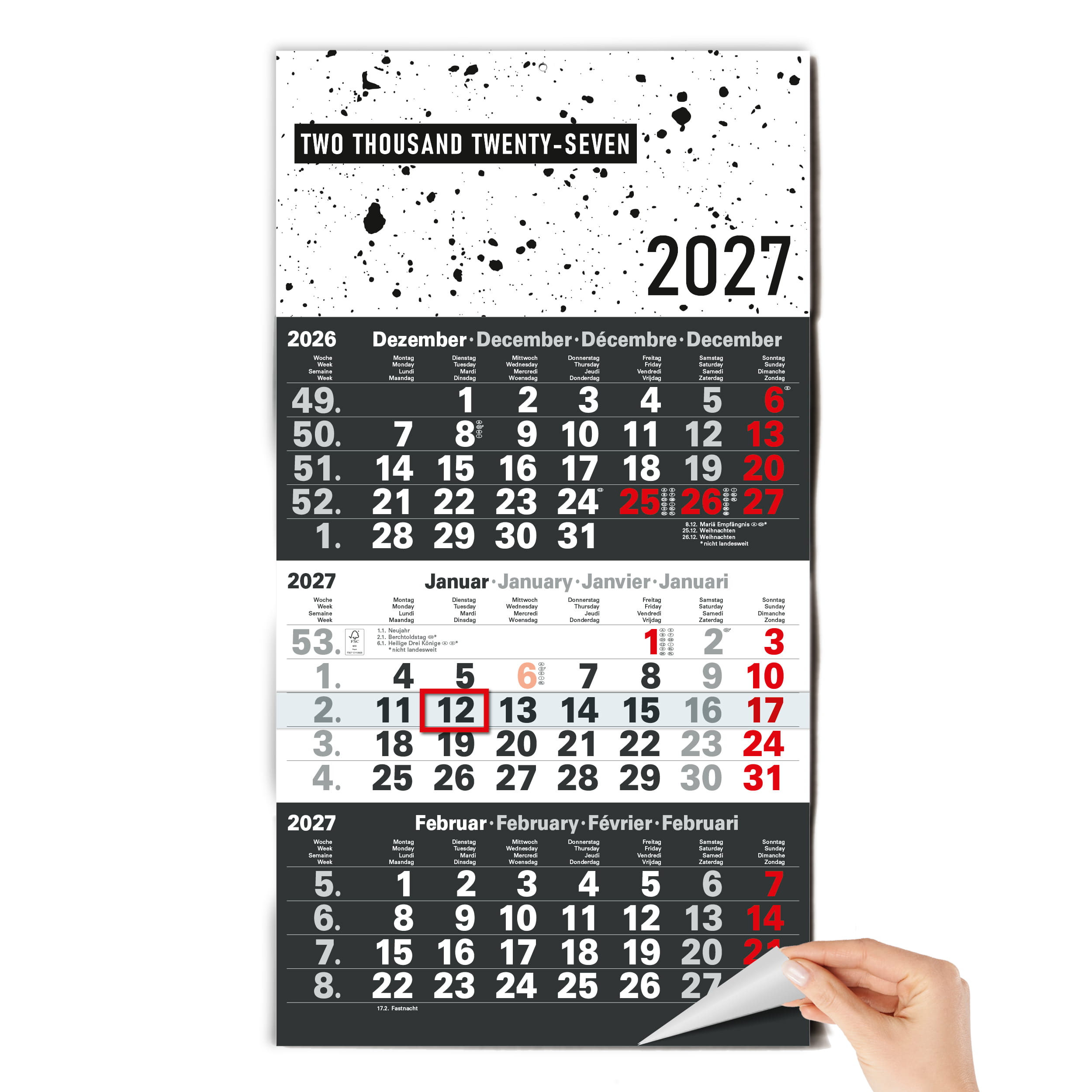 3-Monatskalender 2027 Design Edition