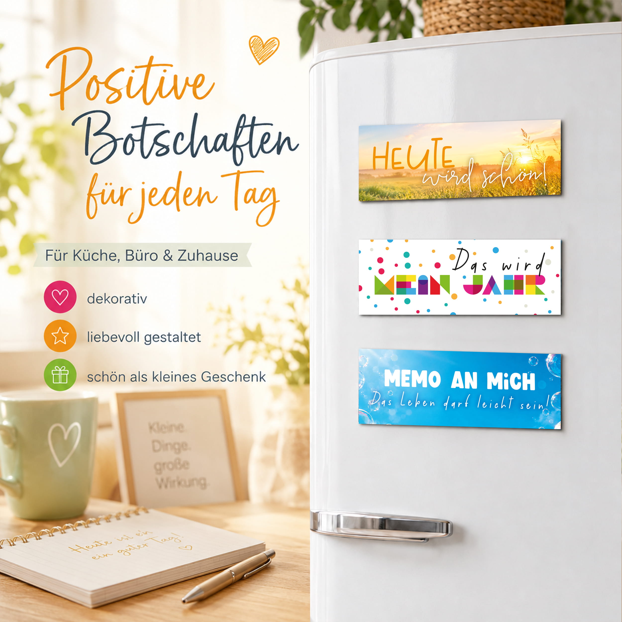 Magnet-System – Magnetset Gute Laune (3 mag. Deko-Streifen für Tischkalender) 