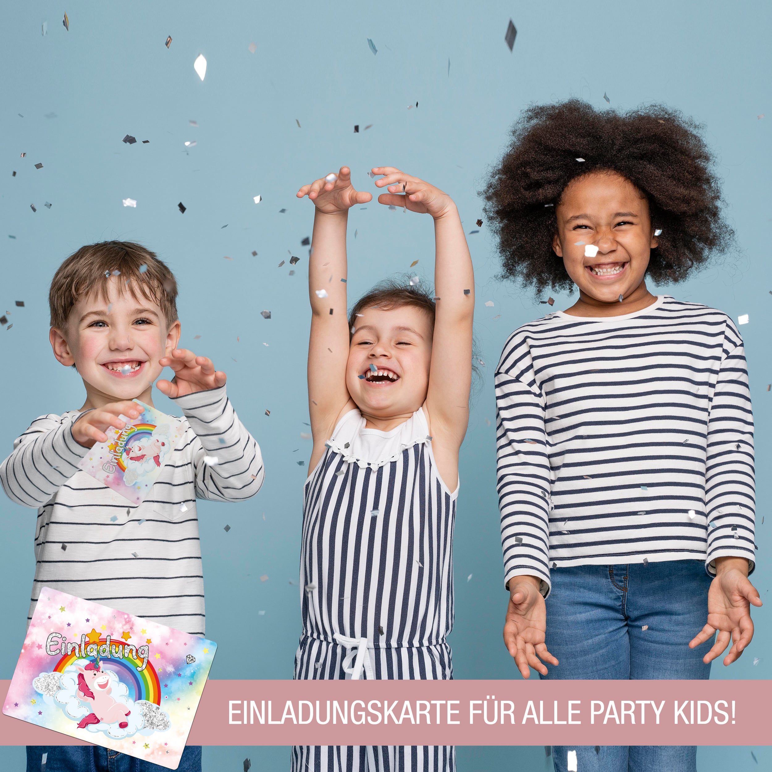 12 Einladungskarten Kindergeburtstag "Glitzer Einhorn" 12 Einladungskarten Kindergeburtstag "Glitzer Einhorn"