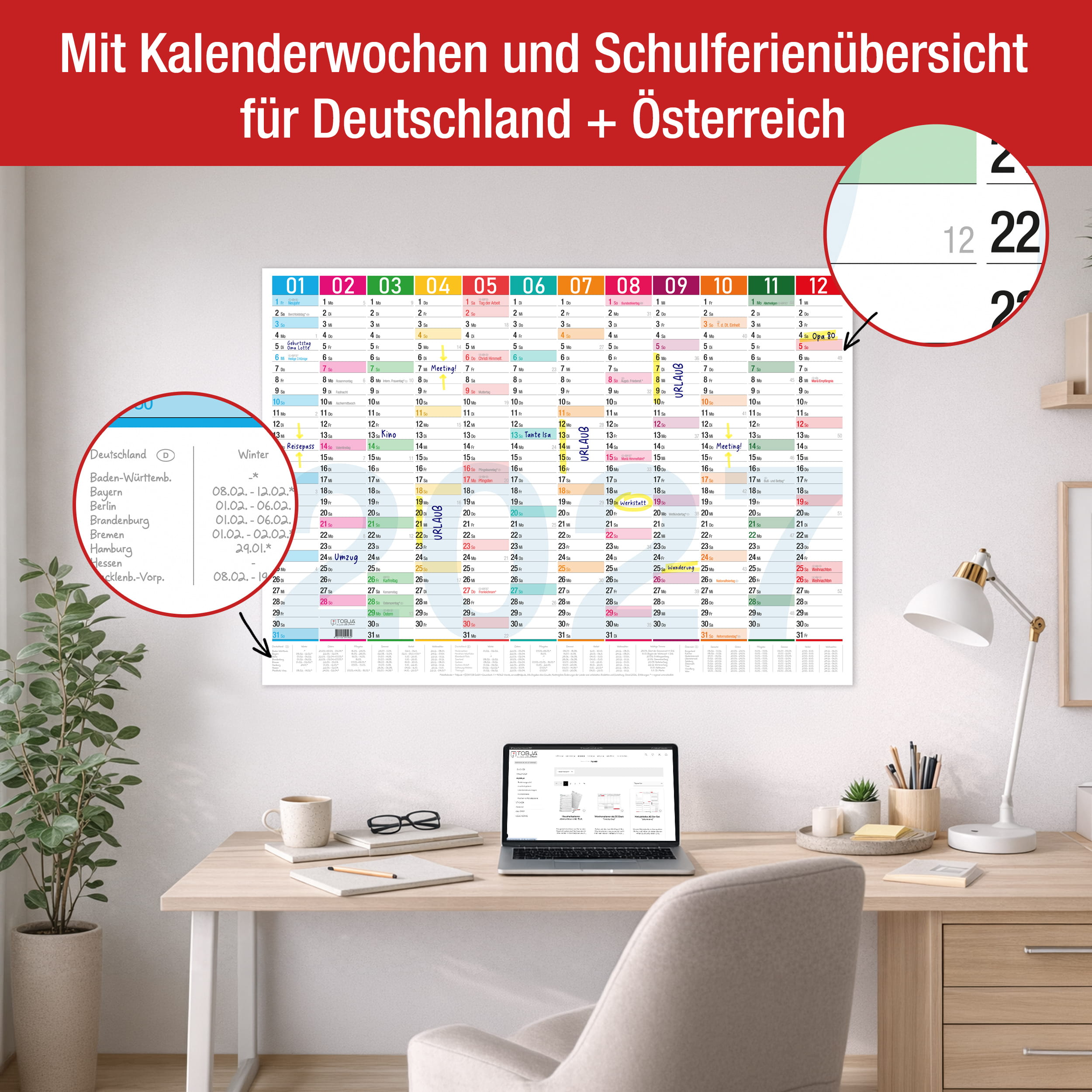 Wandkalender 2027 A1 Color Blocks
