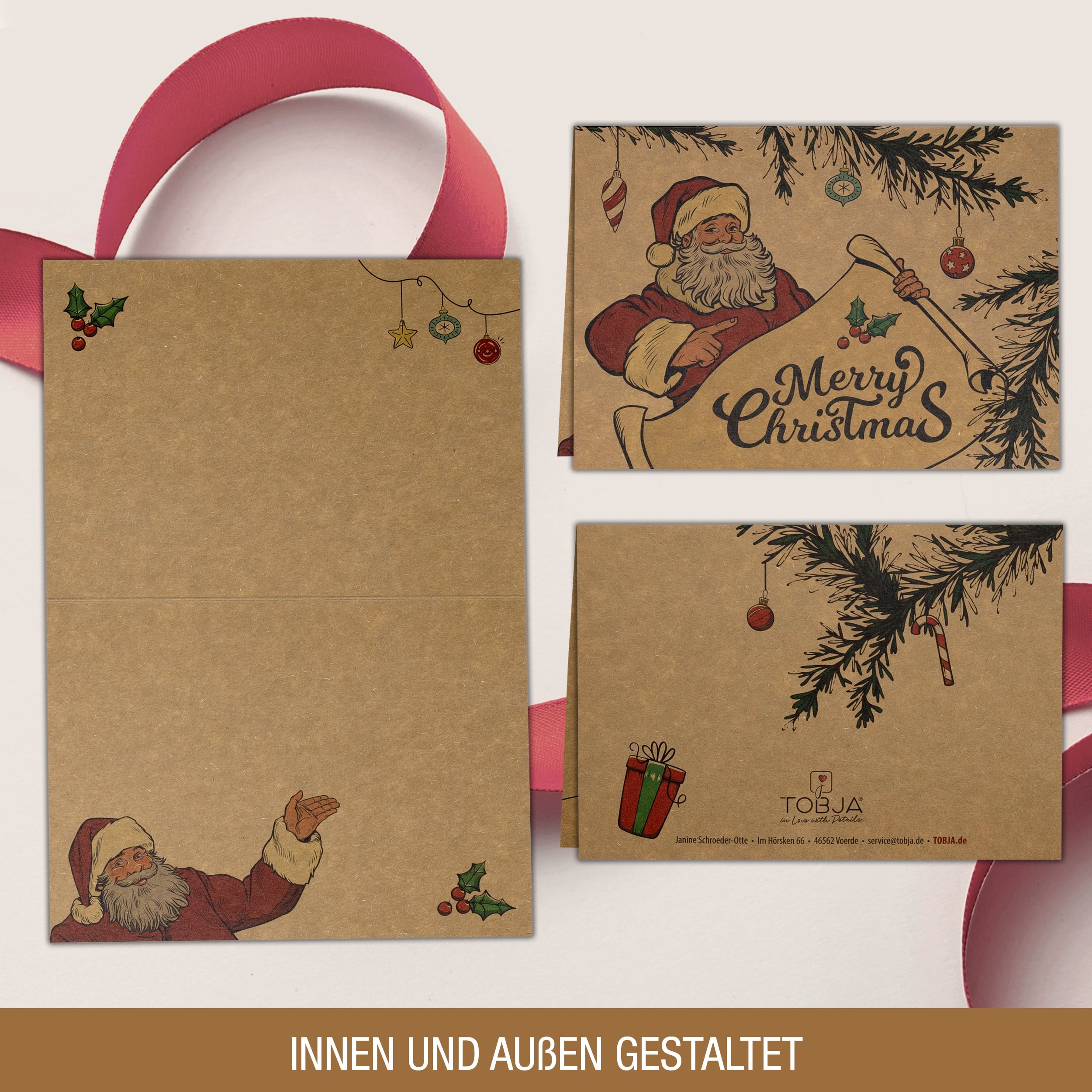 Weihnachtskarten Weihnachtsmann "Kraftpapier"