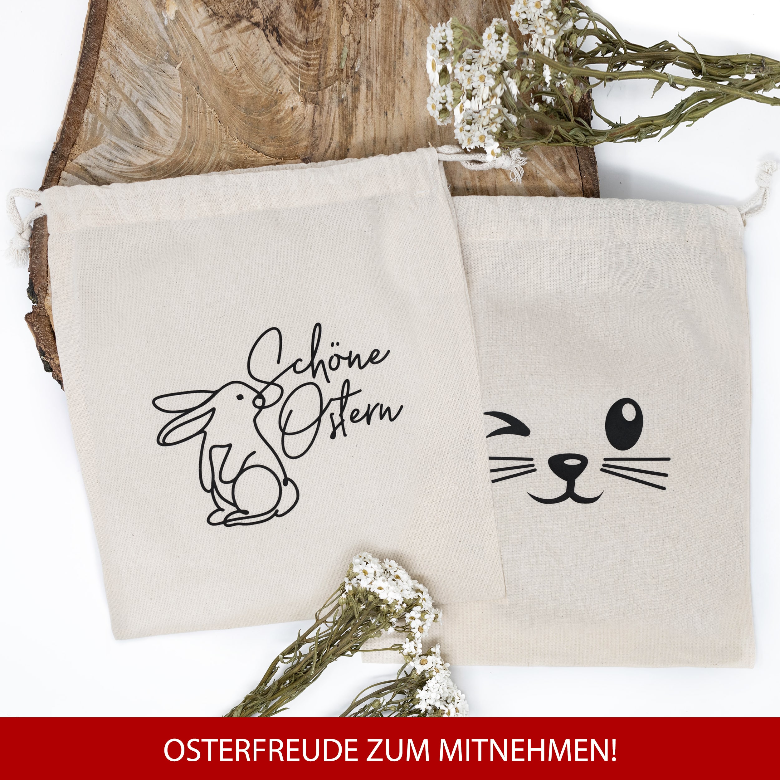 Ostern 2 Zuzieh Baumwollbeutel Set02 Ostern 2 Zuzieh Baumwollbeutel Set02