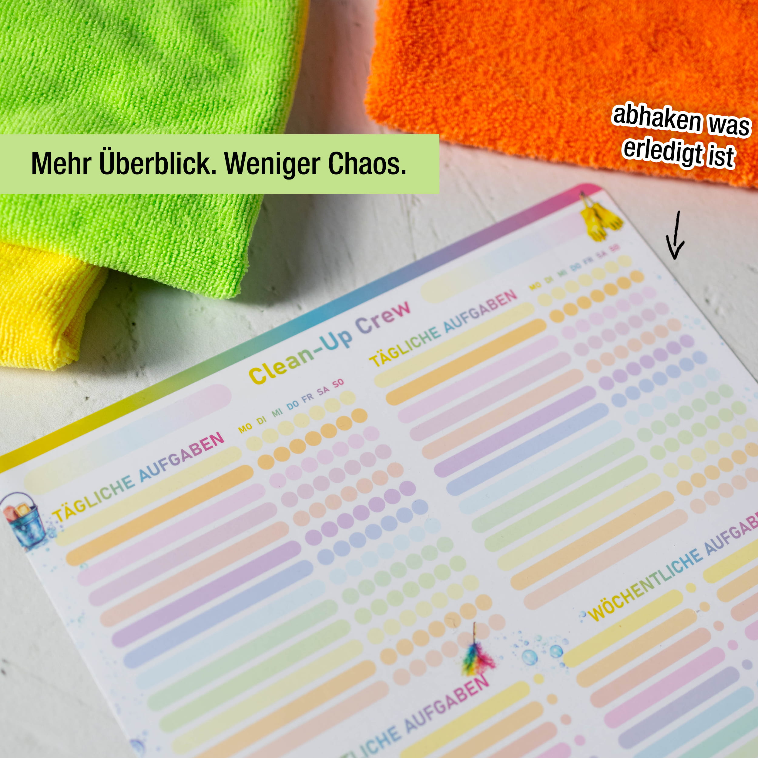 Haushaltsplaner magnetisch 30x30 – abwischbar inkl. Stift