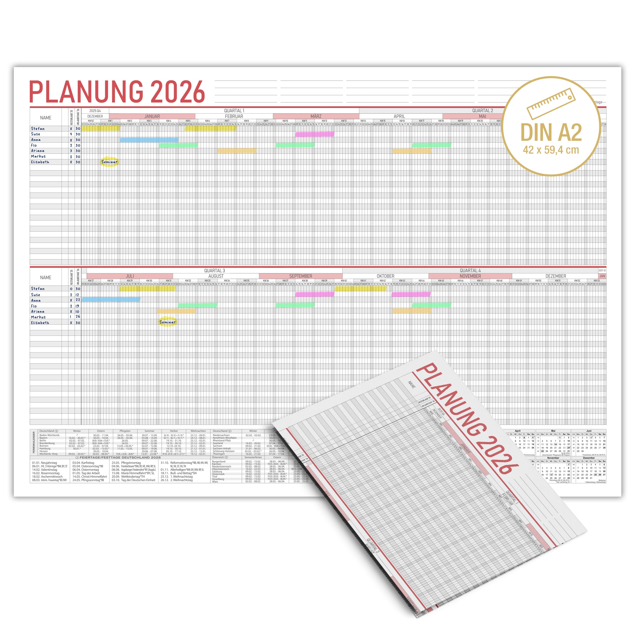 A2 Mitarbeiter- / Urlaubsplaner 2026 A2 Mitarbeiter- / Urlaubsplaner 2026