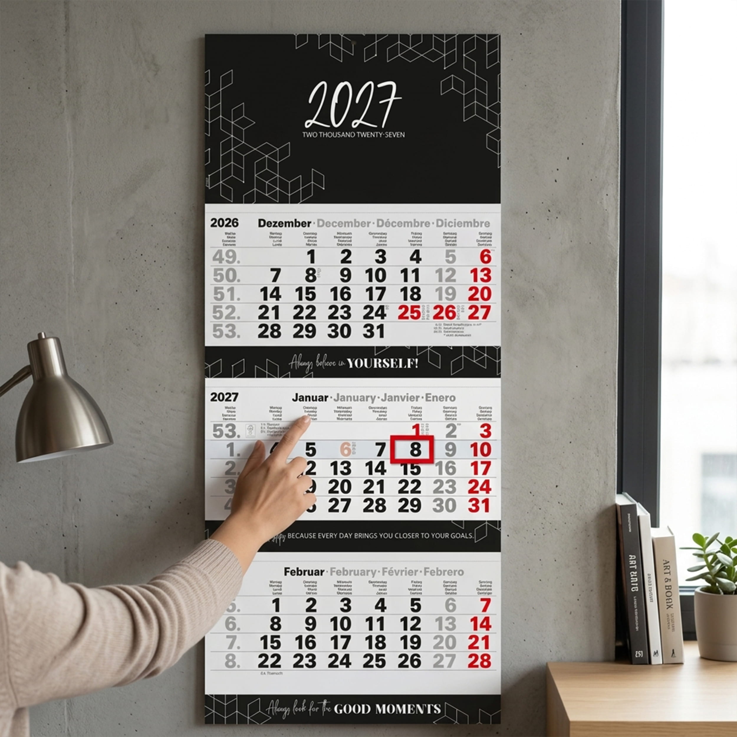 3-Monatskalender 2027 Block 33x77