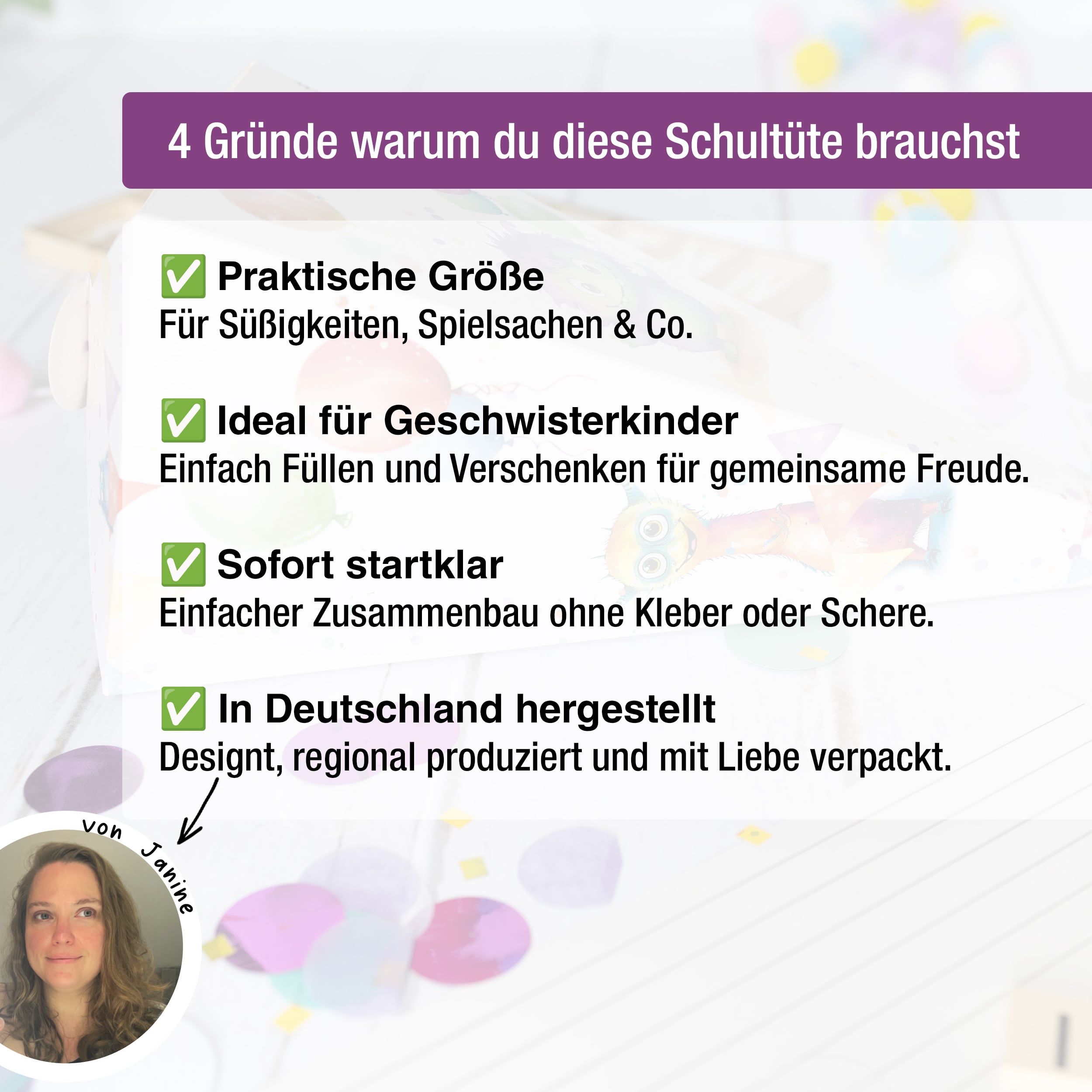 Mini Schultüte Monster Design