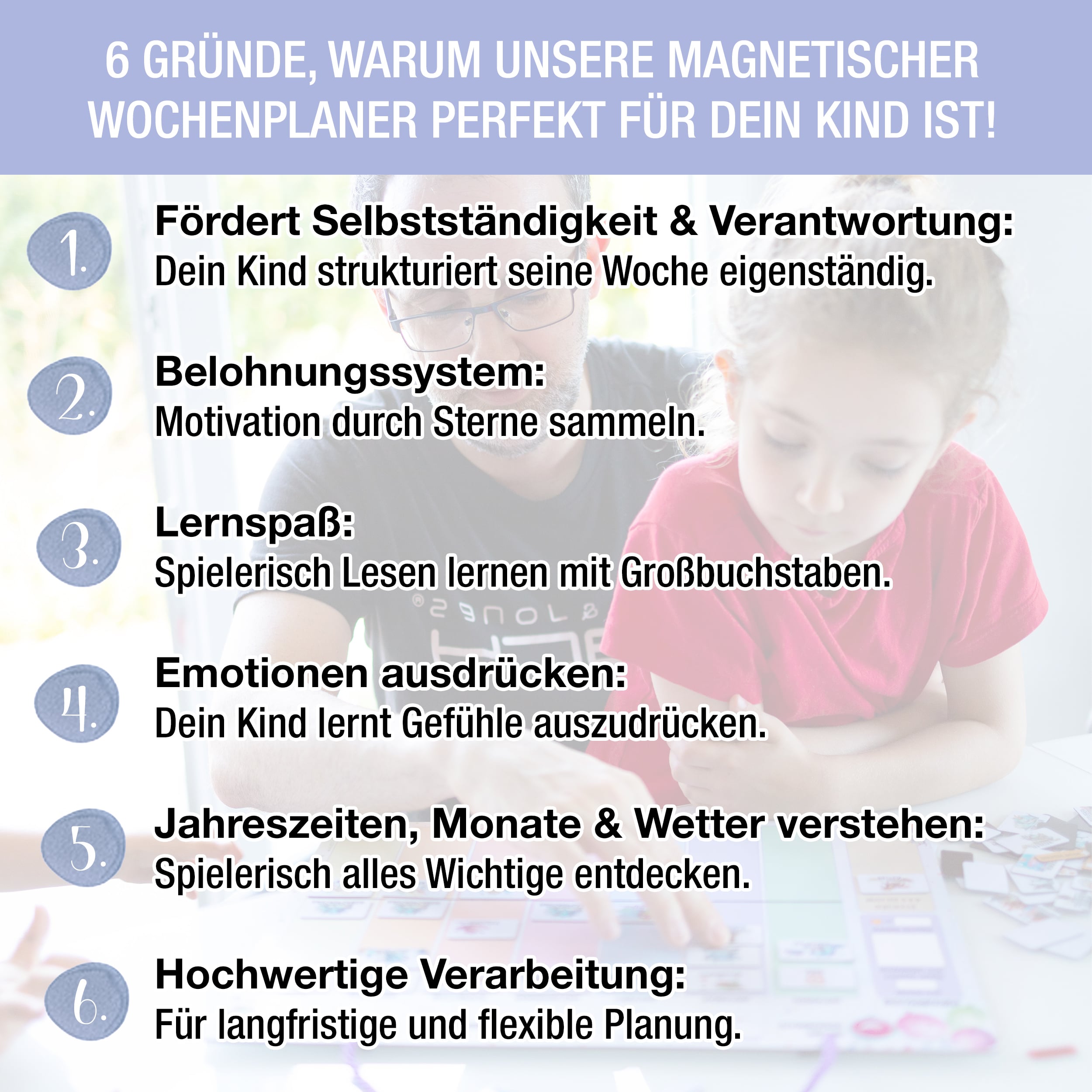 Wochenplaner Kinder inkl Magnete & Stift Wochenplaner Kinder inkl Magnete & Stift
