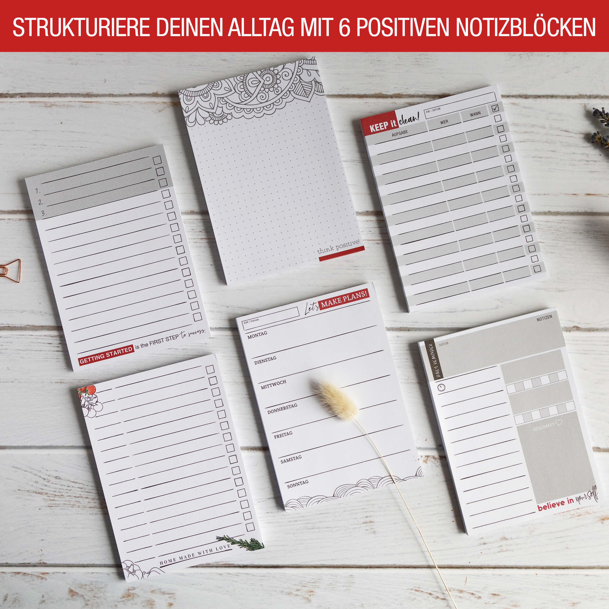 Notizblöcke A6 6er Set "planning" Notizblöcke A6 6er Set "planning"