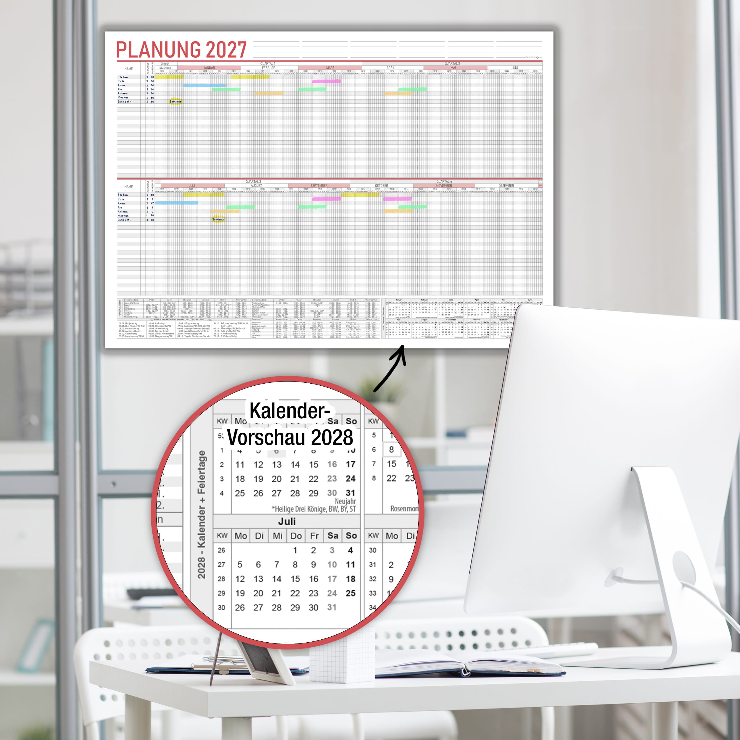 Urlaubsplaner 2027 A2 Standard – 25 Personen