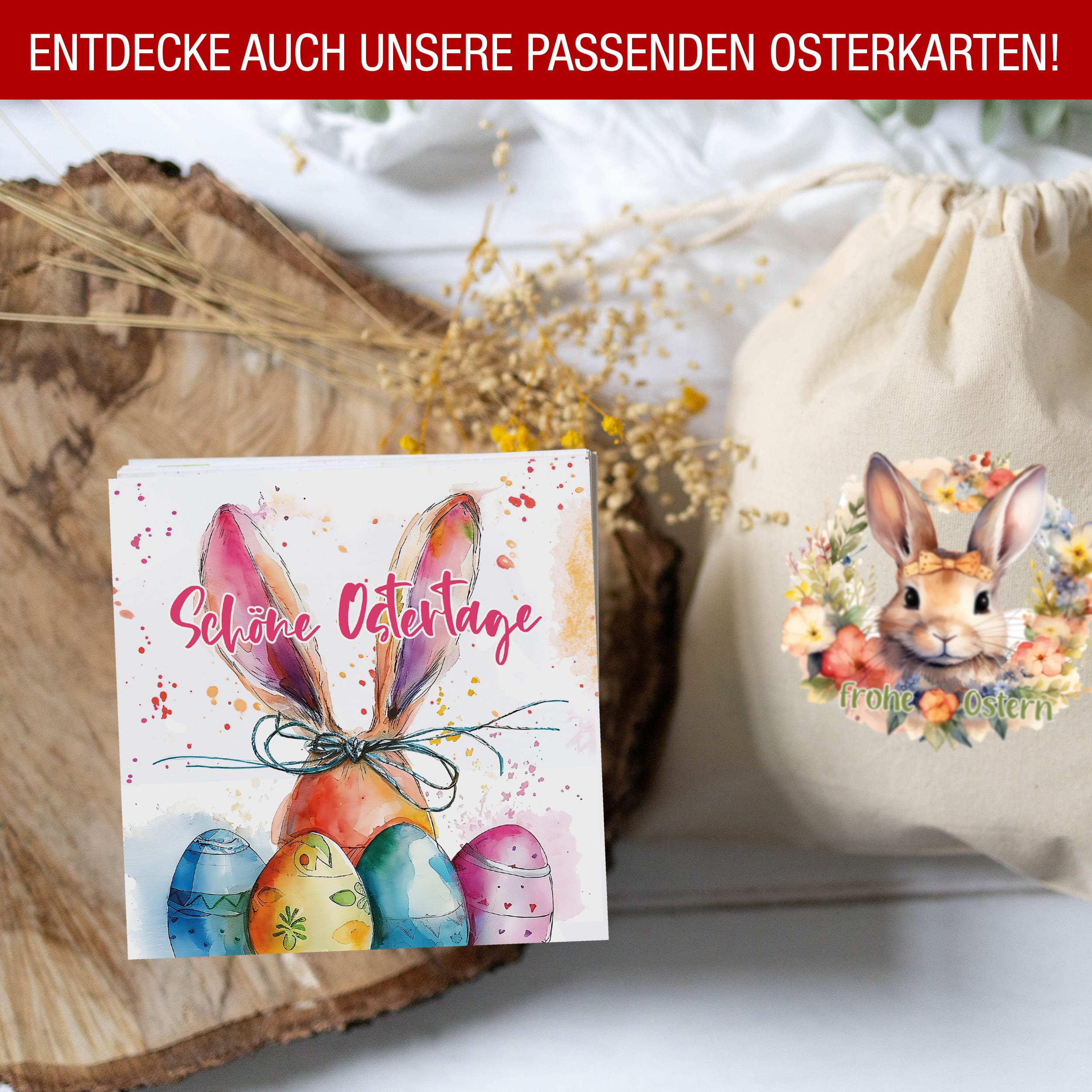 Osterbeutel Hasen Bunt 3x Osterbeutel Hasen Bunt 3x