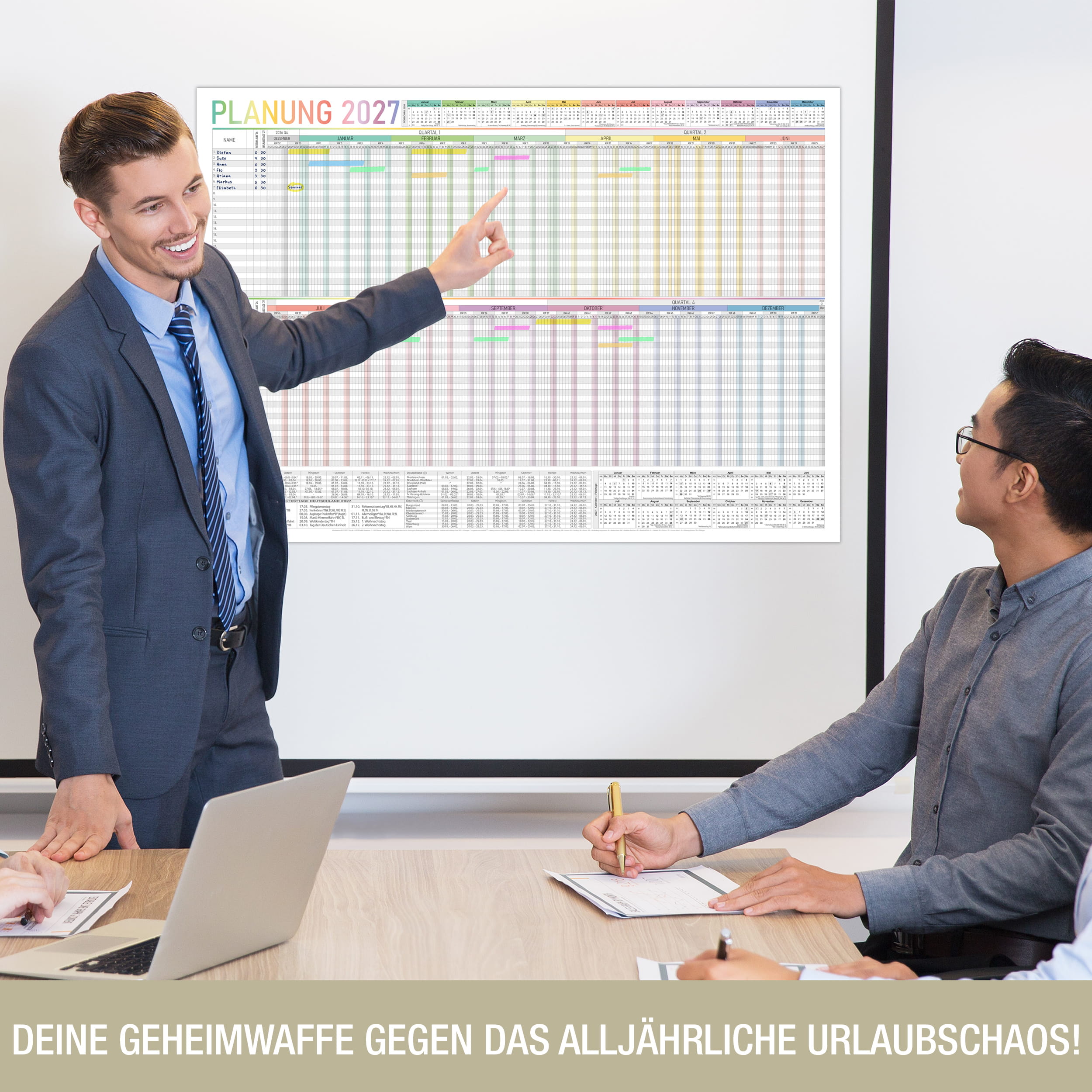 Urlaubsplaner 2027 Bunt A1 – 25 Personen