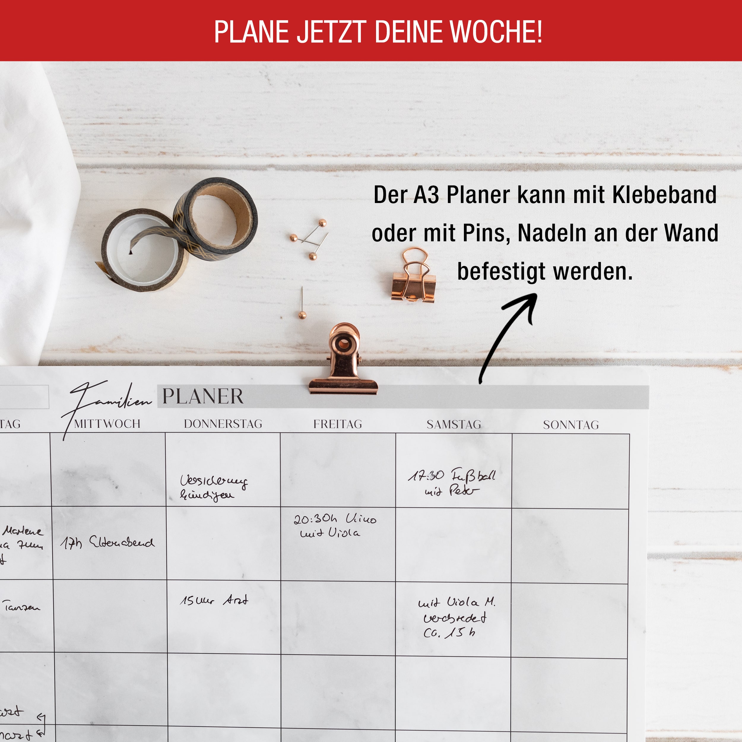 Familienplaner A3 abwischbar