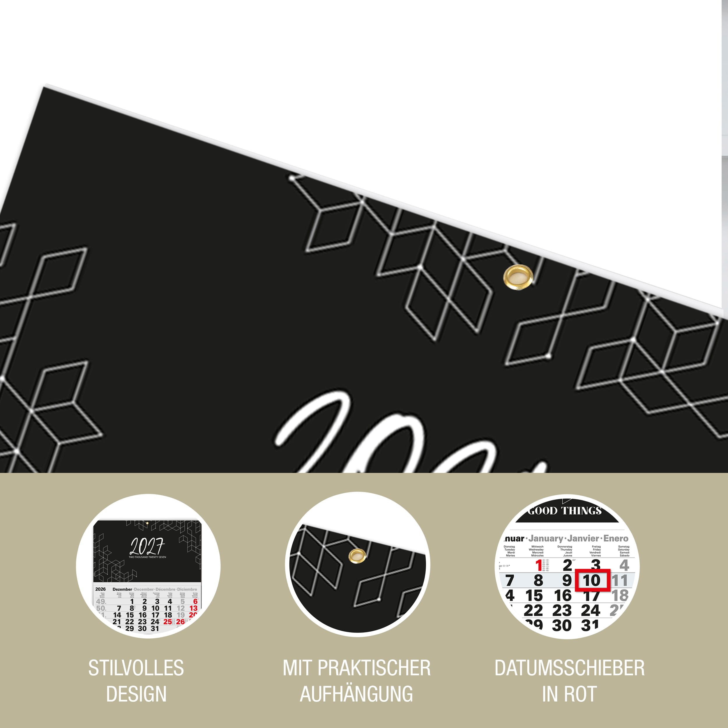 3-Monatskalender 2027 Block 33x77