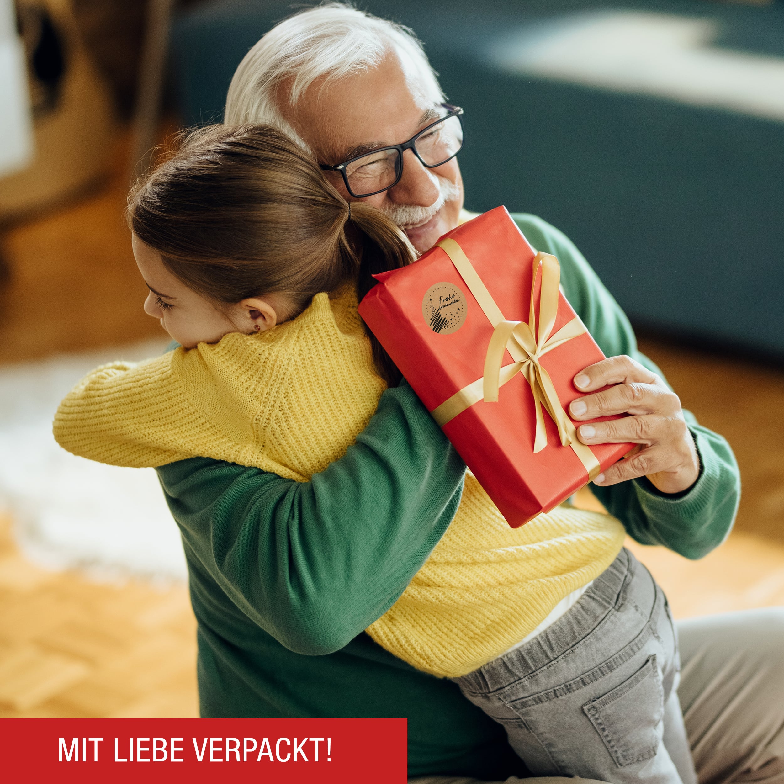 Sticker 4-er Set Bögen "Frohe Weihnachten" Kraftpapier