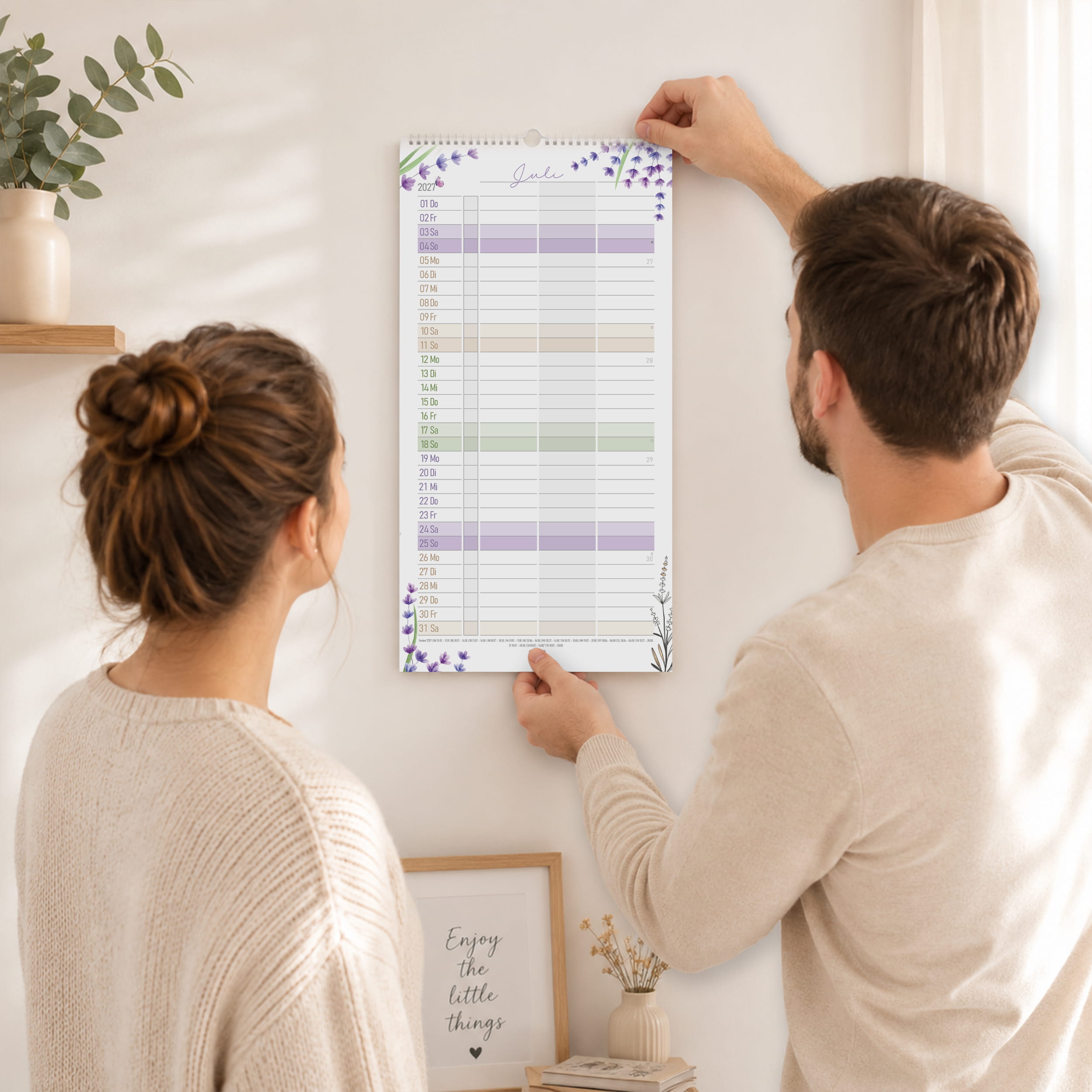 Paarkalender 2027 Pampas – 3 Spalten Paarplaner