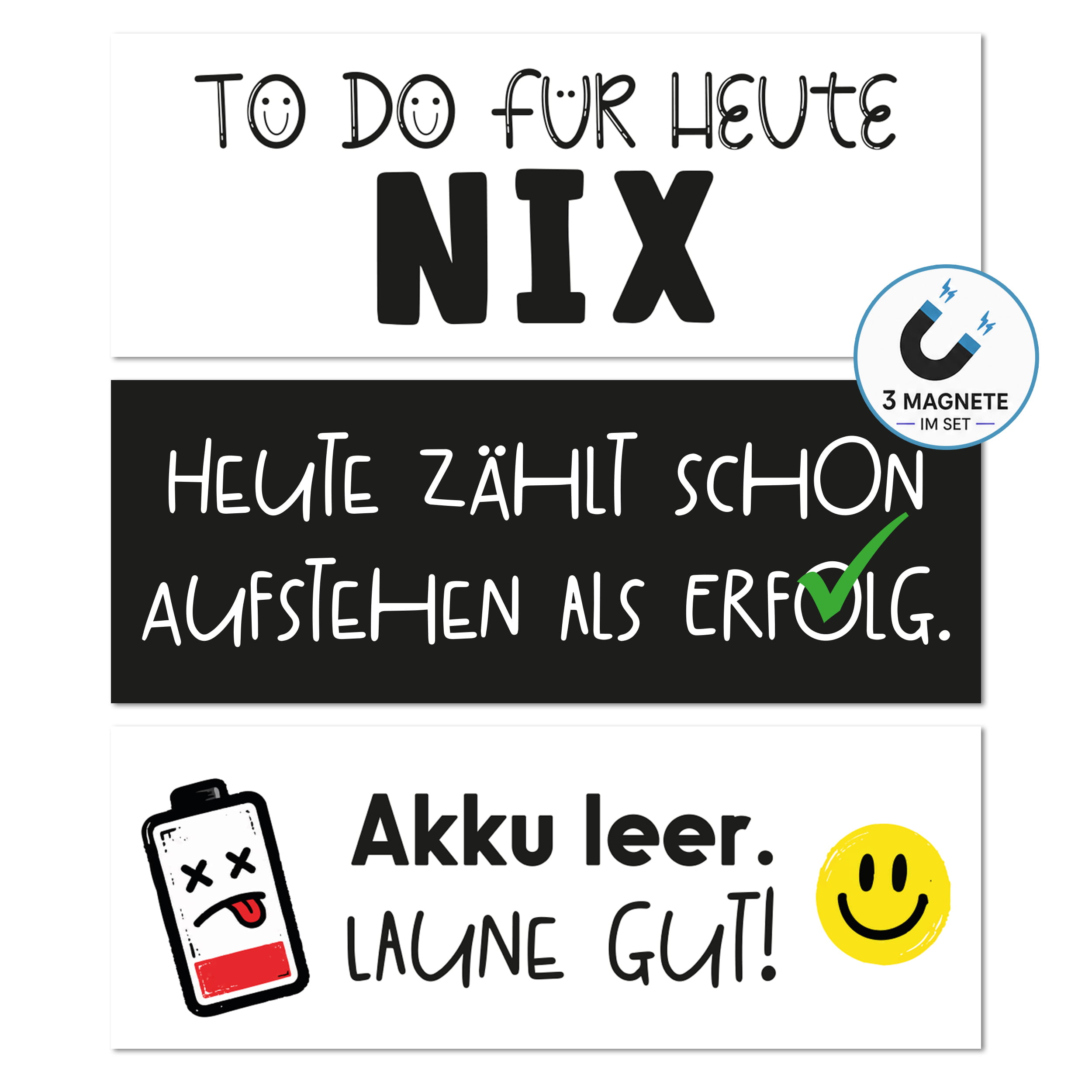 Magnet-System – Magnetset Büro-Humor (3 mag. Deko-Streifen für Tischkalender) 