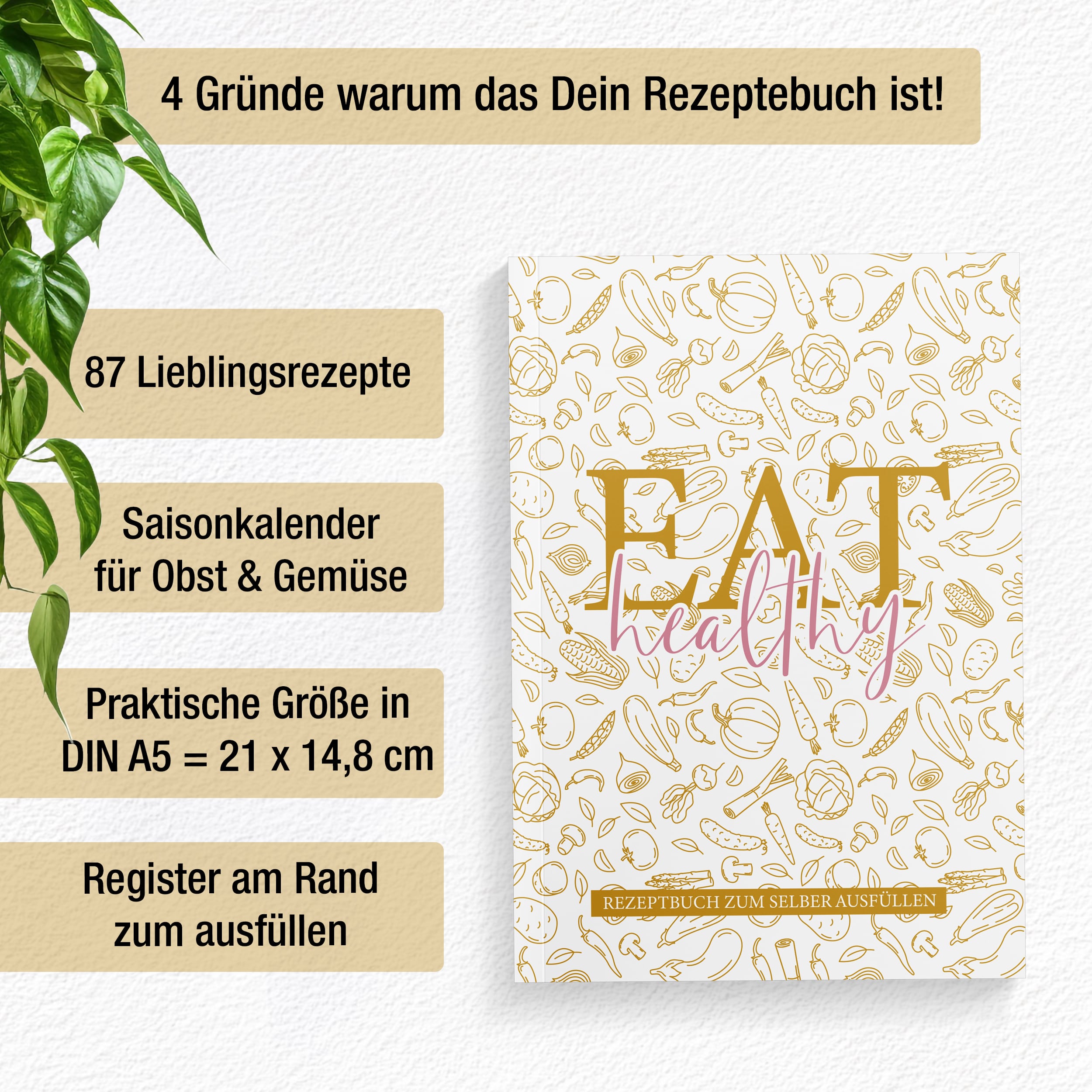 Rezeptbuch "Goldstück" A5 Rezeptbuch "Goldstück" A5