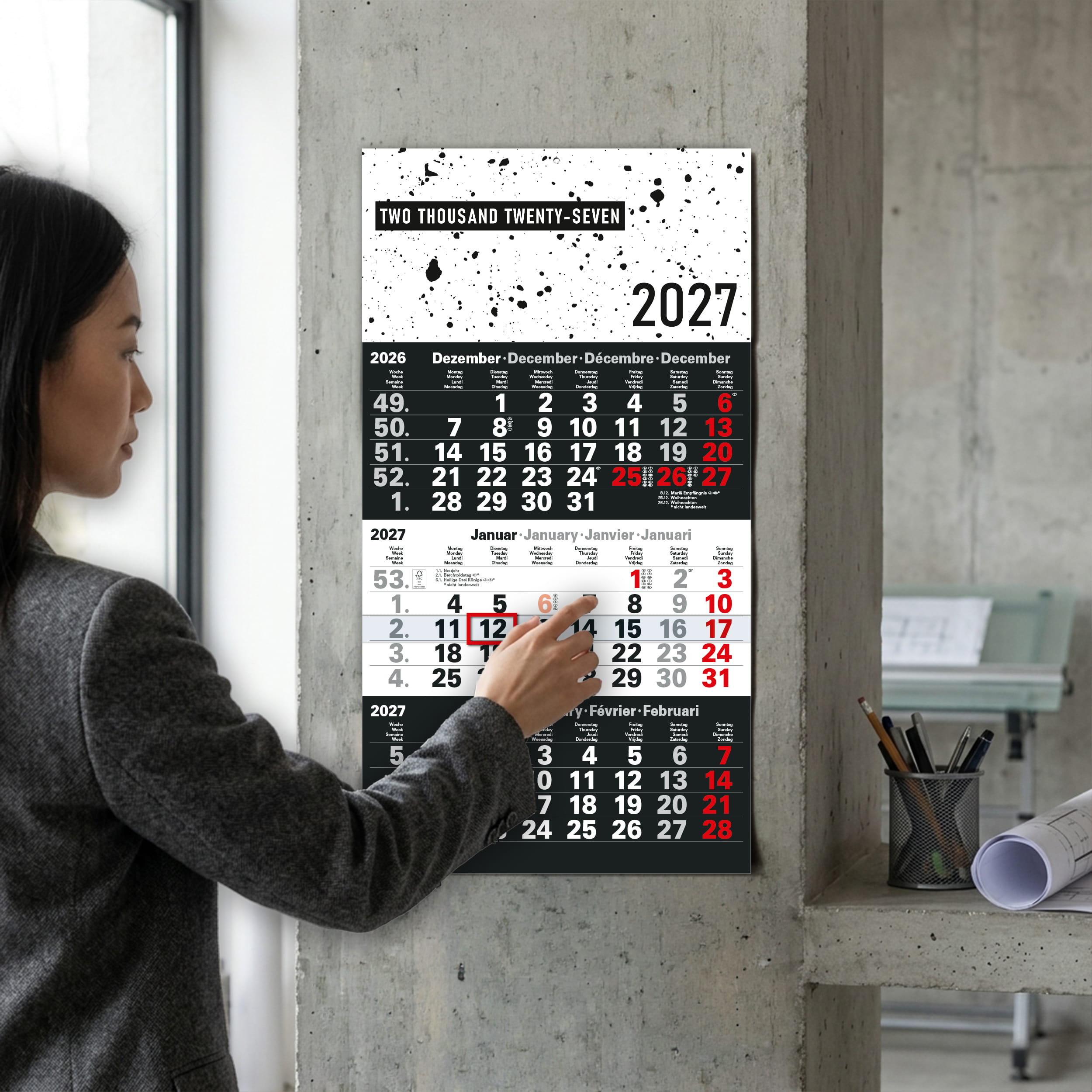 3-Monatskalender 2027 Design Edition
