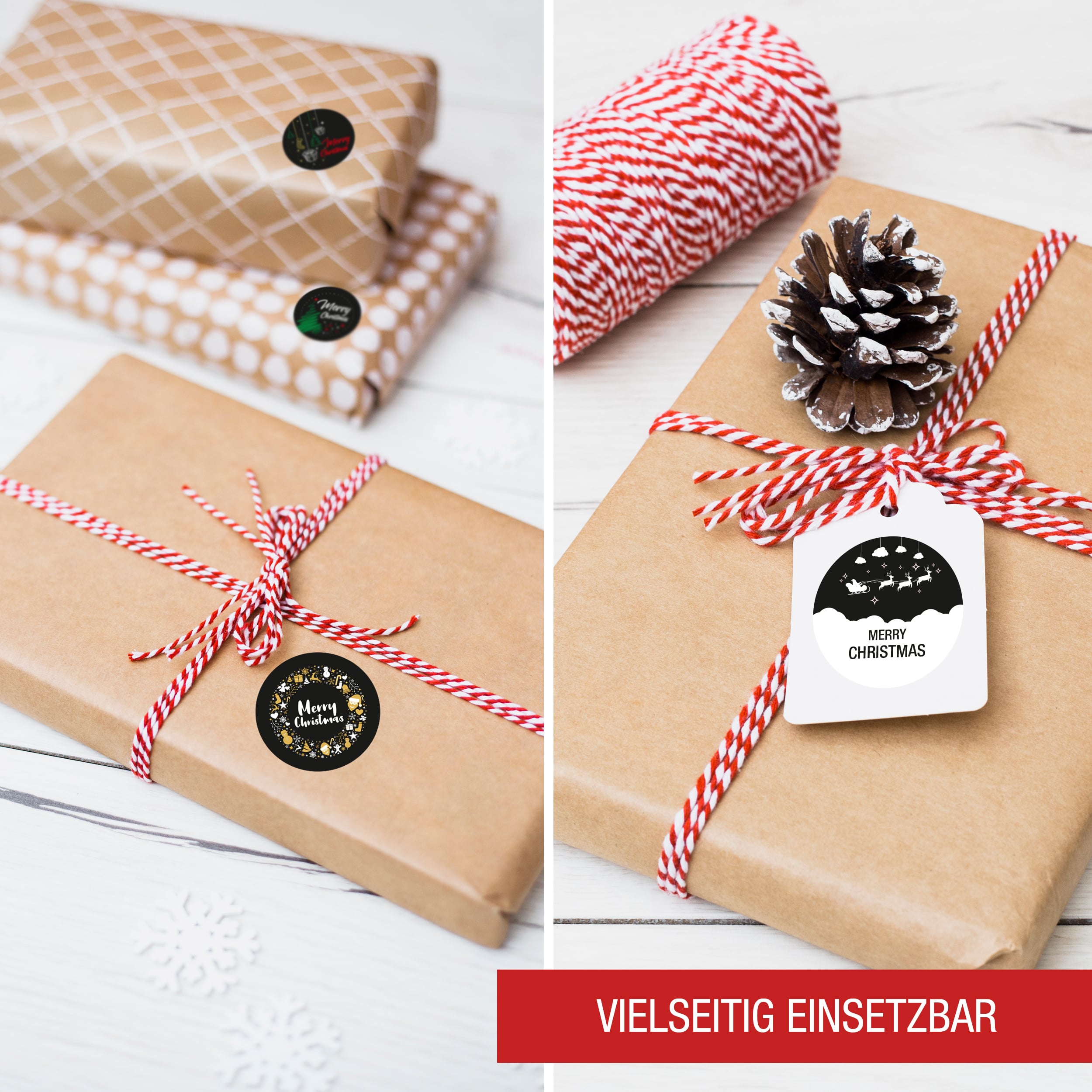 96 Aufkleber "Merry Christmas" black