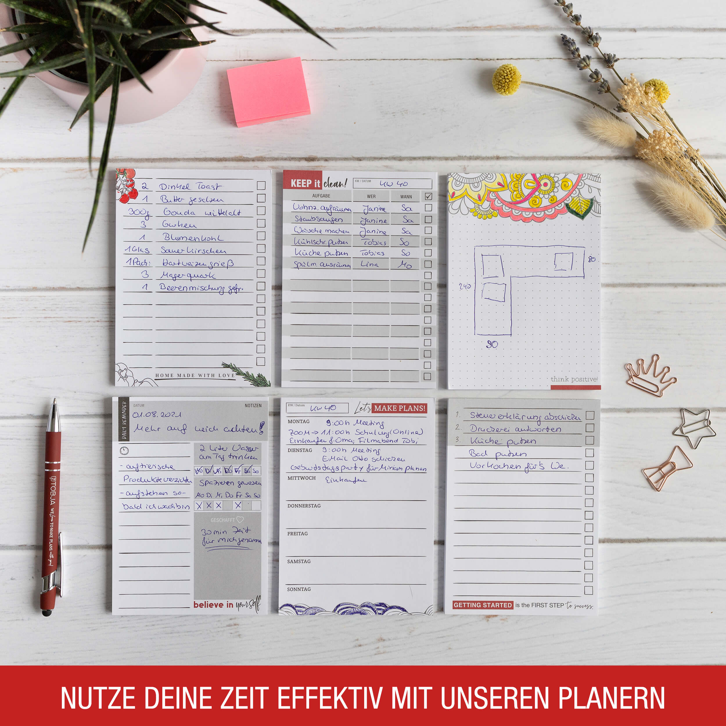 Notizblöcke A6 6er Set "planning" Notizblöcke A6 6er Set "planning"
