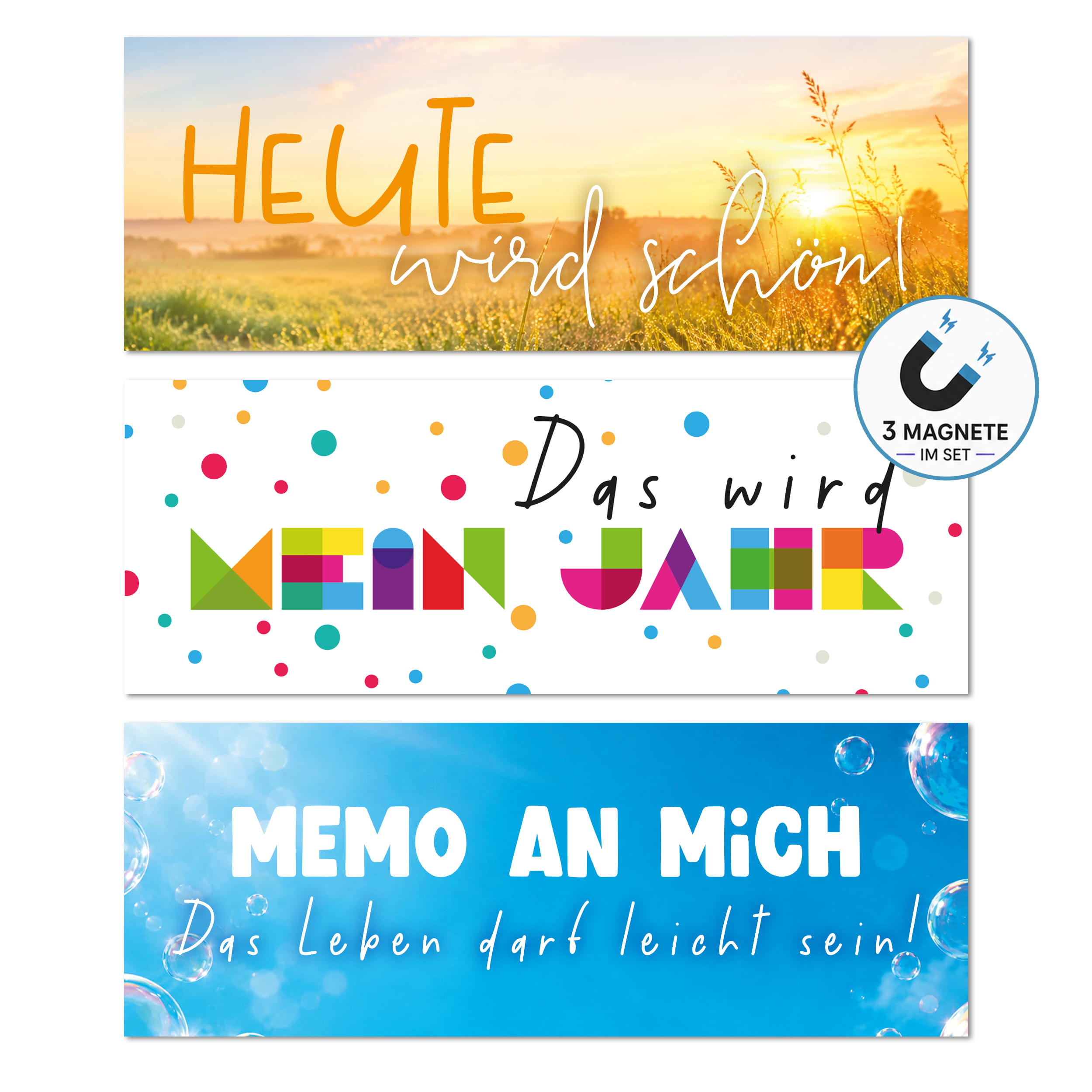 Magnet-System – Magnetset Gute Laune (3 mag. Deko-Streifen für Tischkalender) 