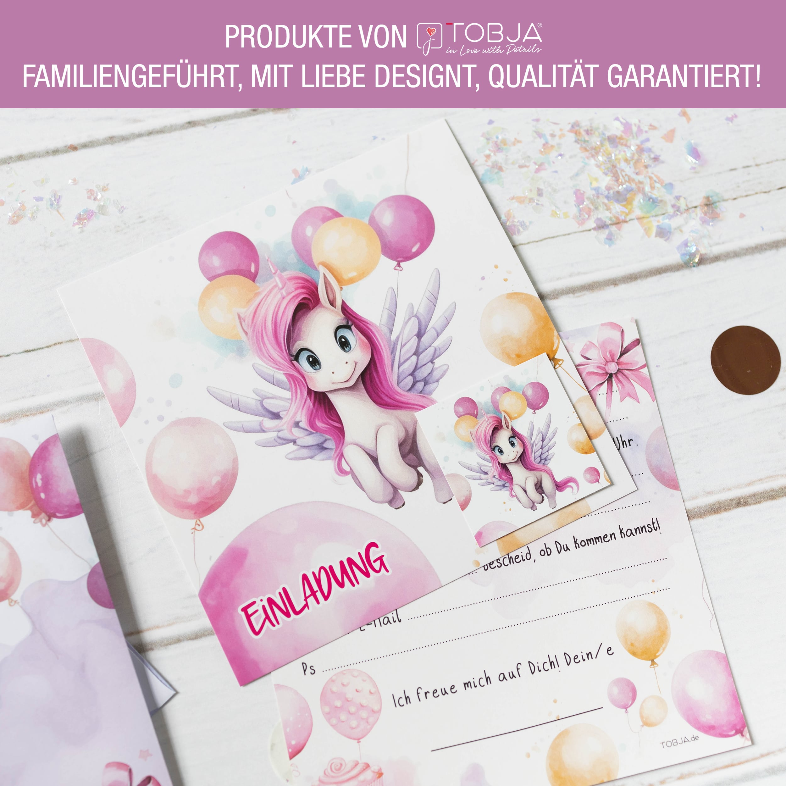 XXL Einhorn Einladungskarten für Kindergeburtstag XXL Einhorn Einladungskarten für Kindergeburtstag