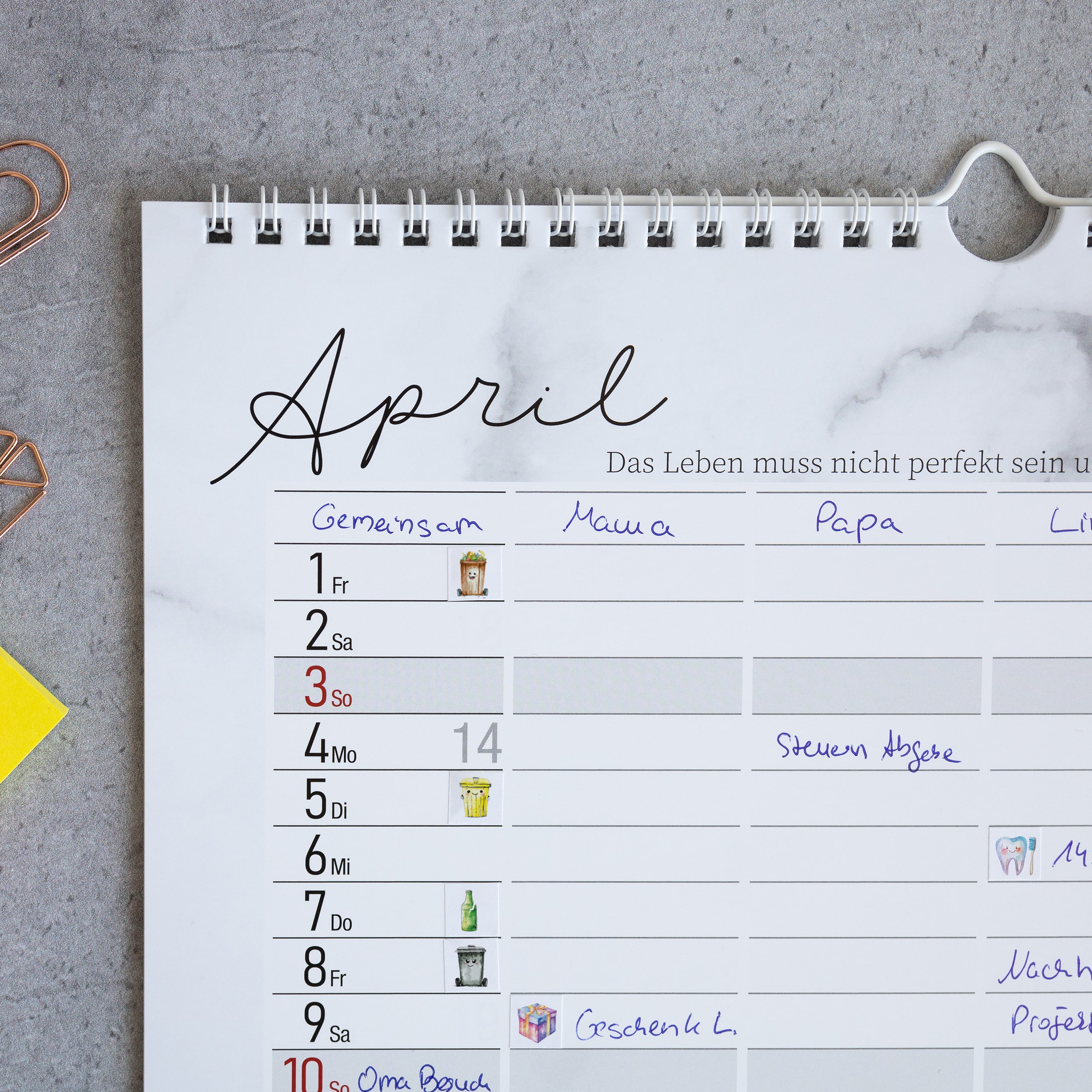 Kalender Sticker Set "Aquarell"