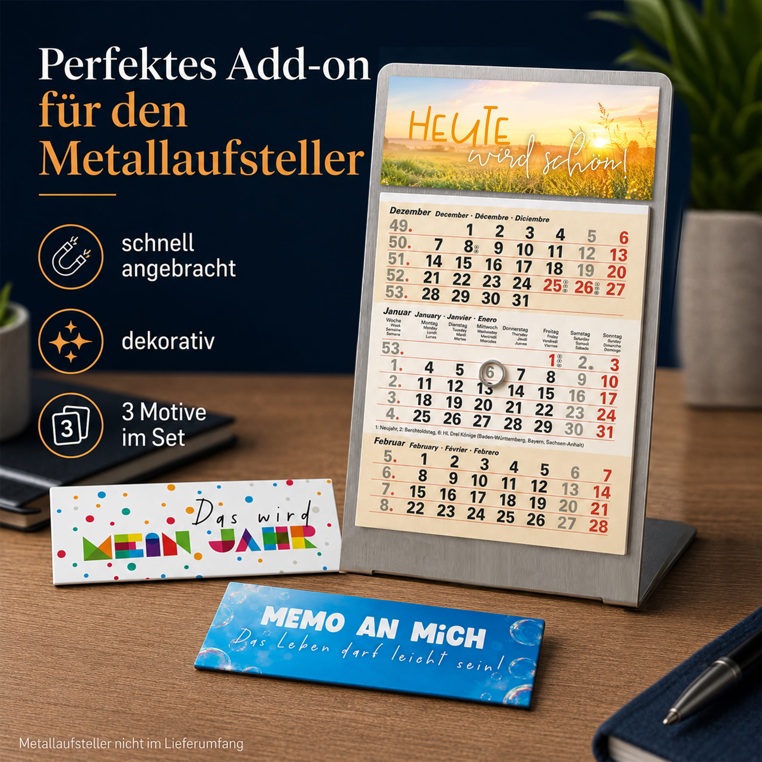 Magnet-System – Magnetset Gute Laune (3 mag. Deko-Streifen für Tischkalender) 