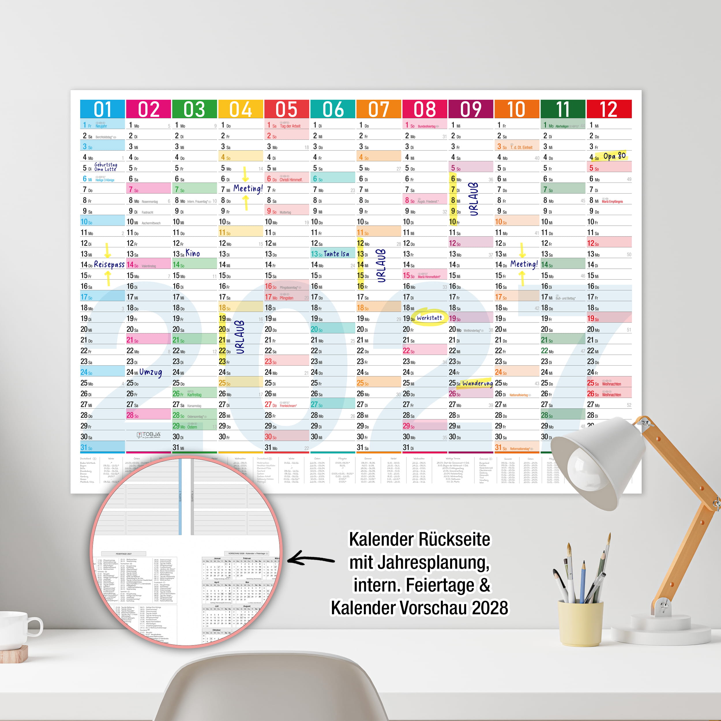 Wandkalender 2027 A2 Color Blocks