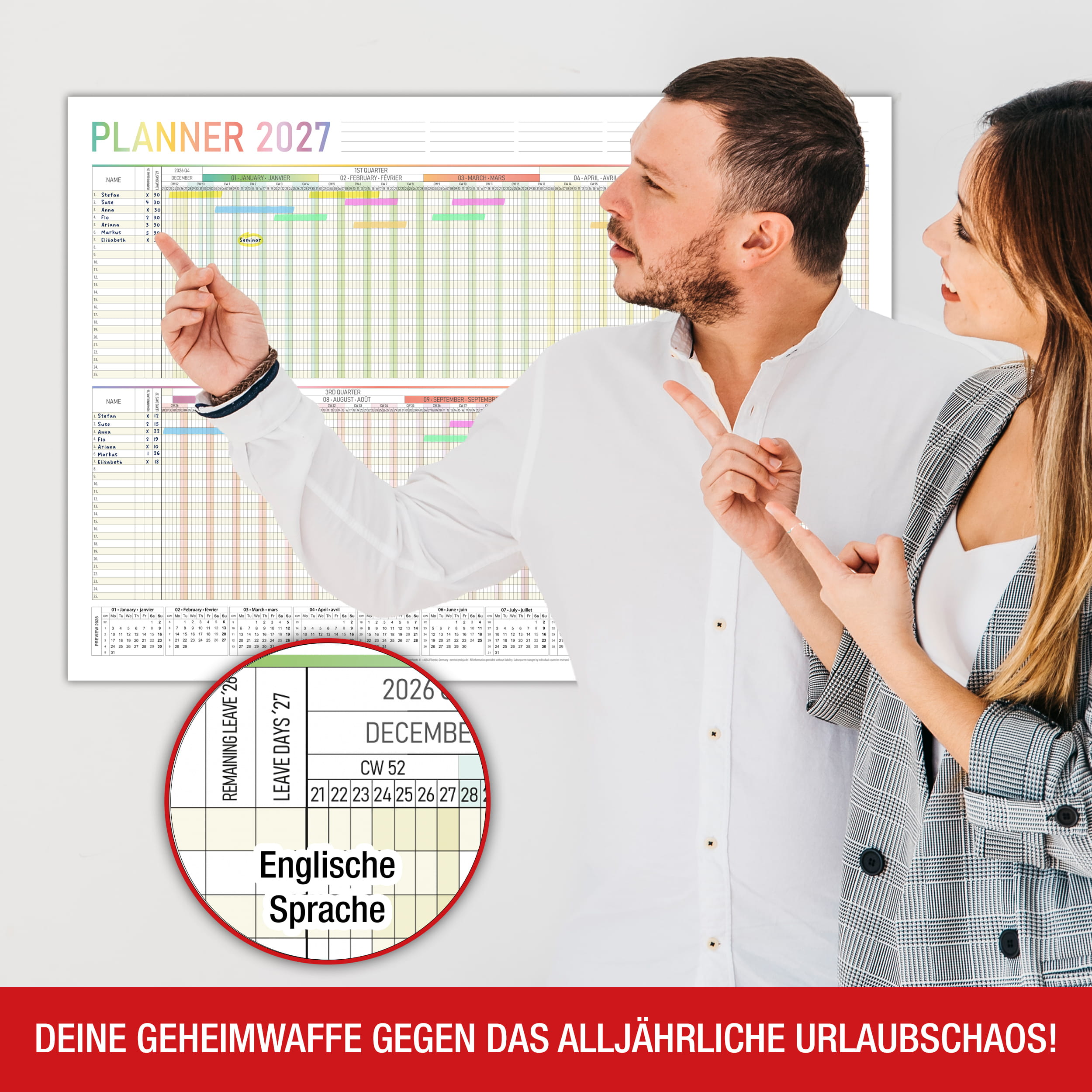 Urlaubsplaner 2027 EU Englisch A2