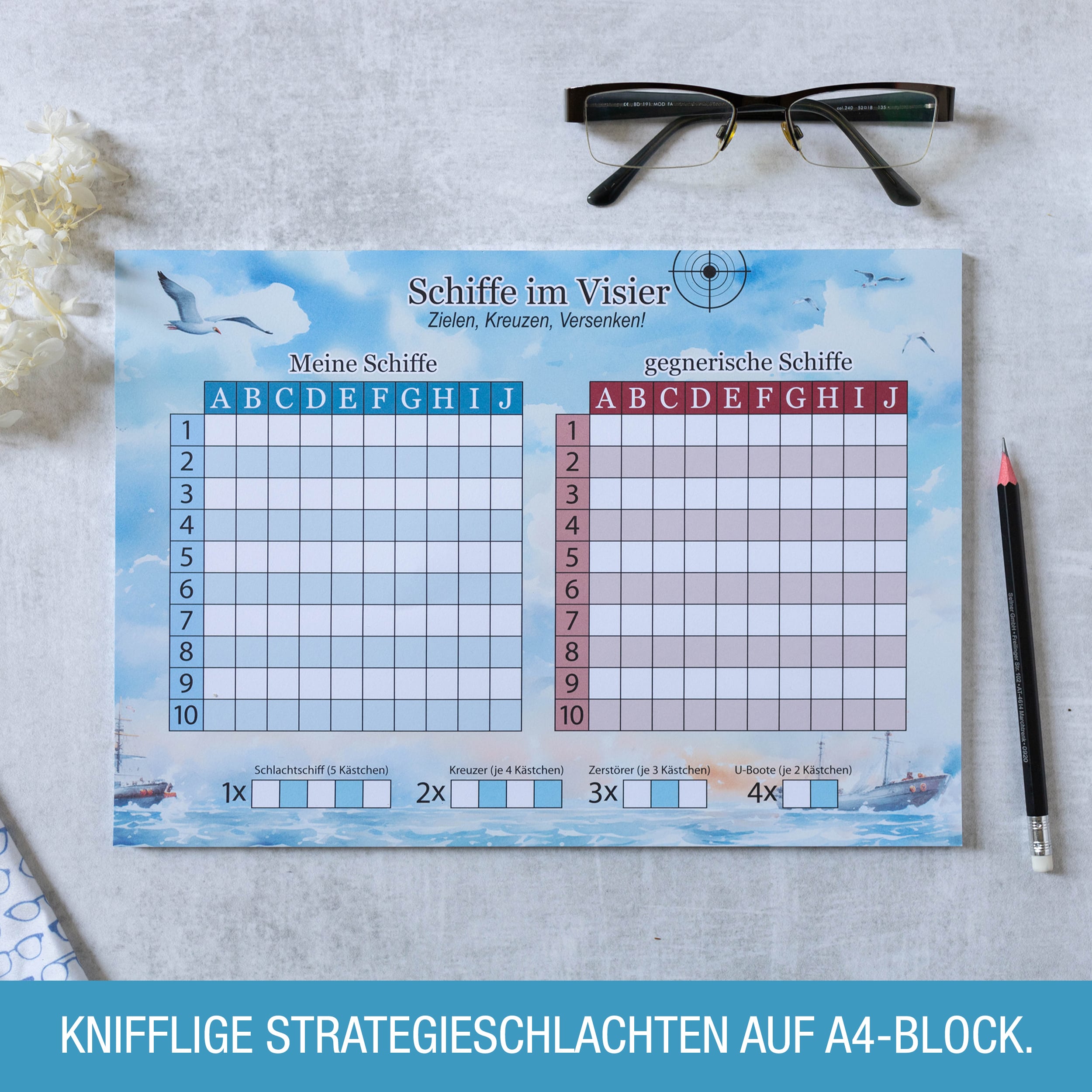 Schiffe versenken A4 Block Schiffe versenken A4 Block