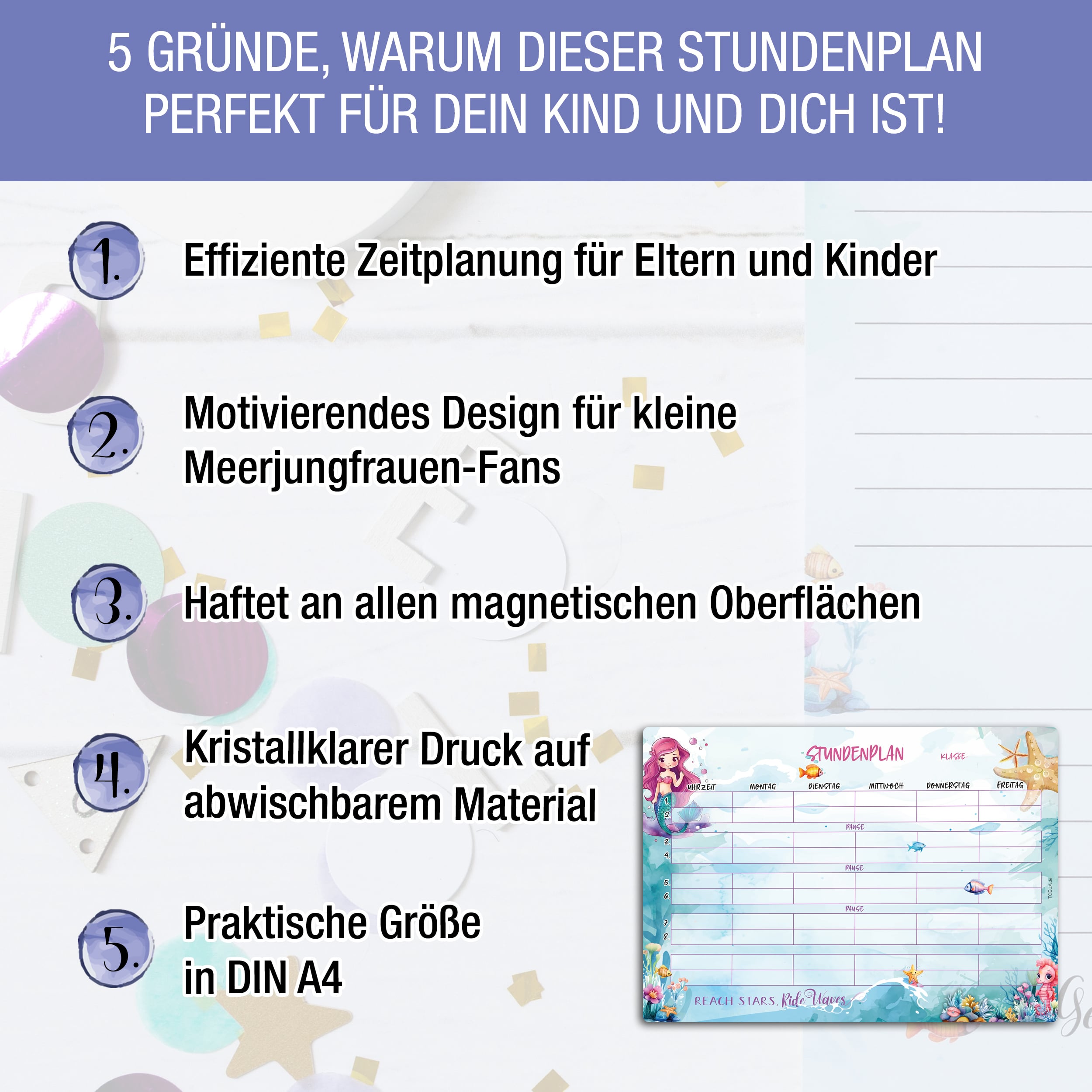 Stundenplan Meerjungfrau magnetisch Stundenplan Meerjungfrau magnetisch