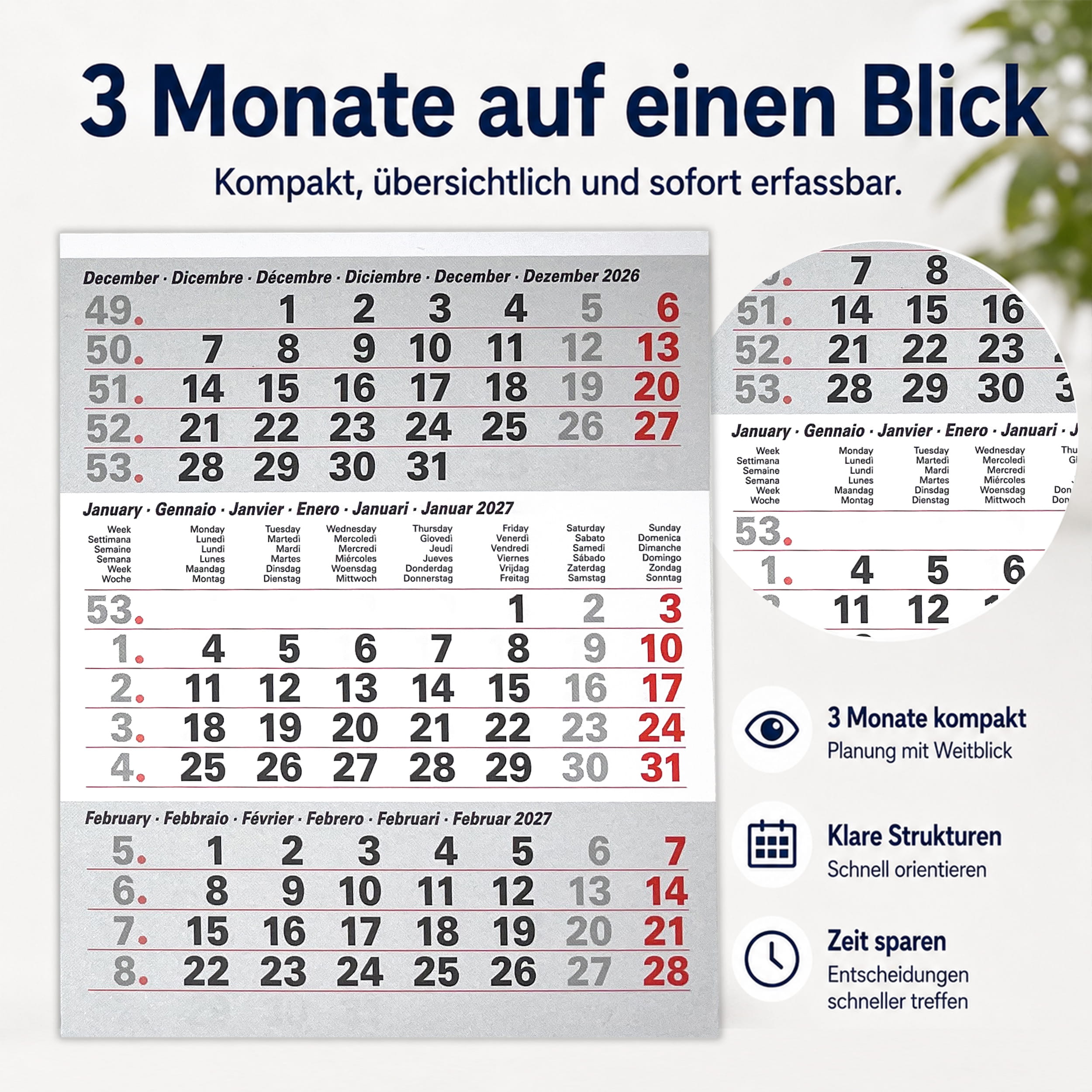 Magnet-System Titan – Ersatz-Kalendarium 2027 (magnetisch)