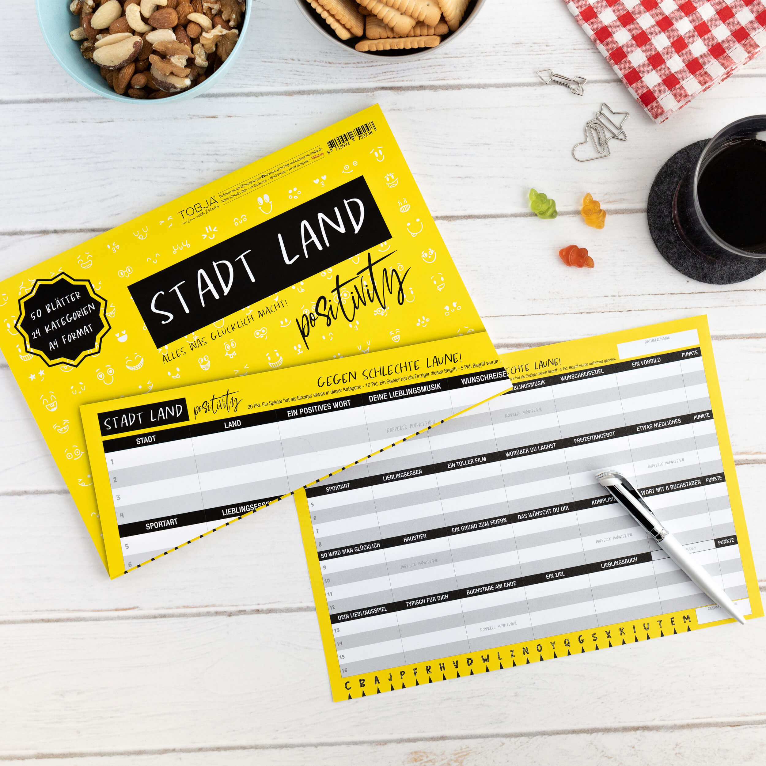 Stadt Land Positivity - Gesellschaftsspiel für die Familie Stadt Land Positivity - Gesellschaftsspiel für die Familie